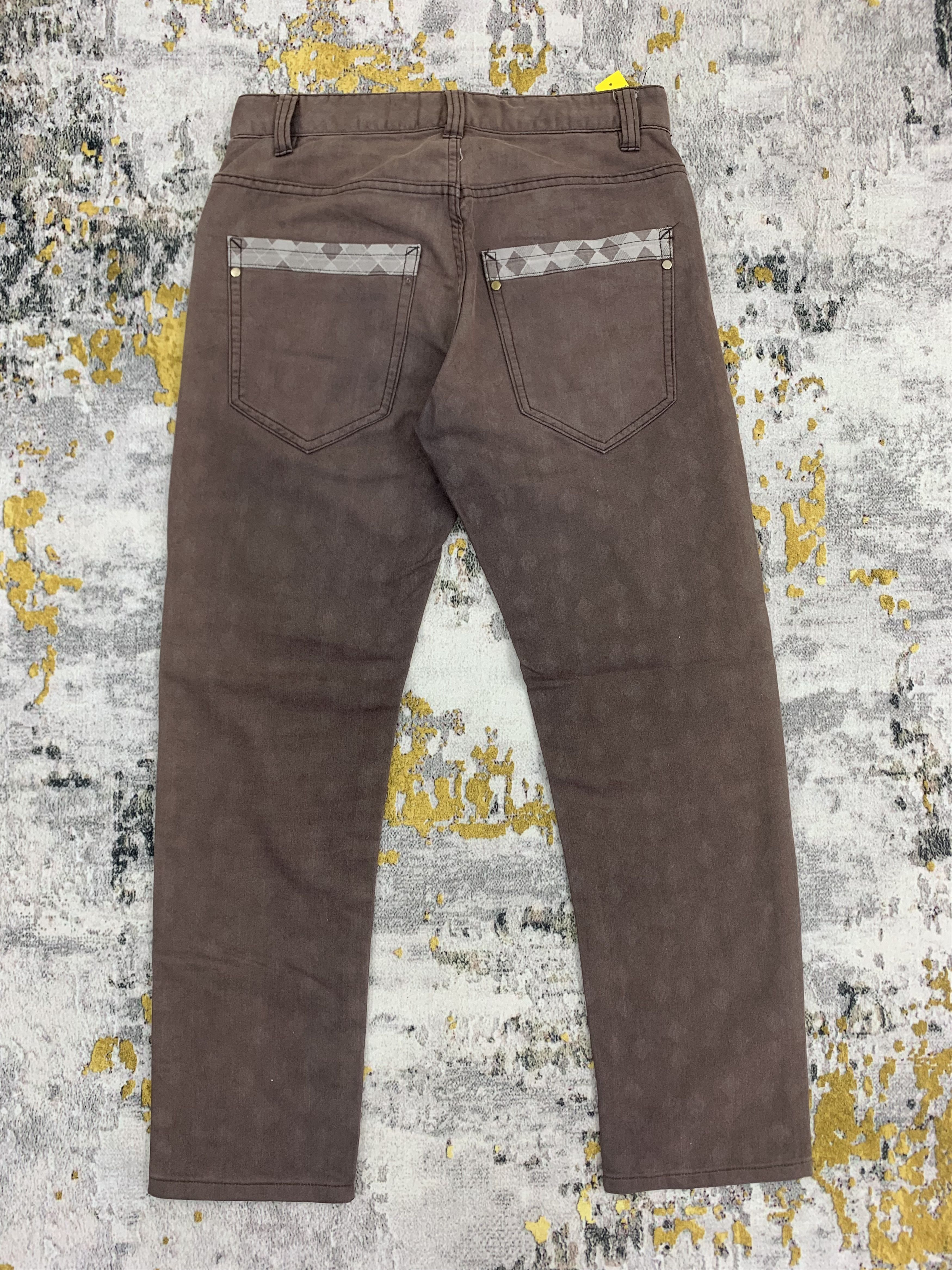 Japanese Brand Semantic Design Brown Pants Diamond Pattern Size US 29 - 5 Thumbnail