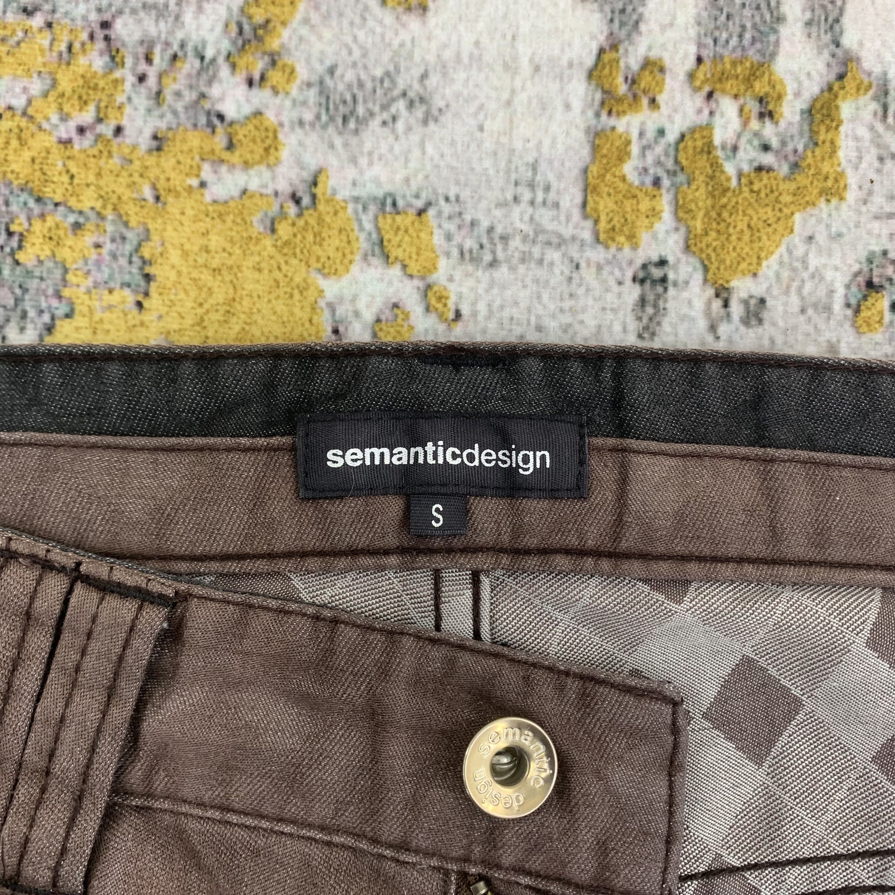 Japanese Brand Semantic Design Brown Pants Diamond Pattern Size US 29 - 4 Thumbnail