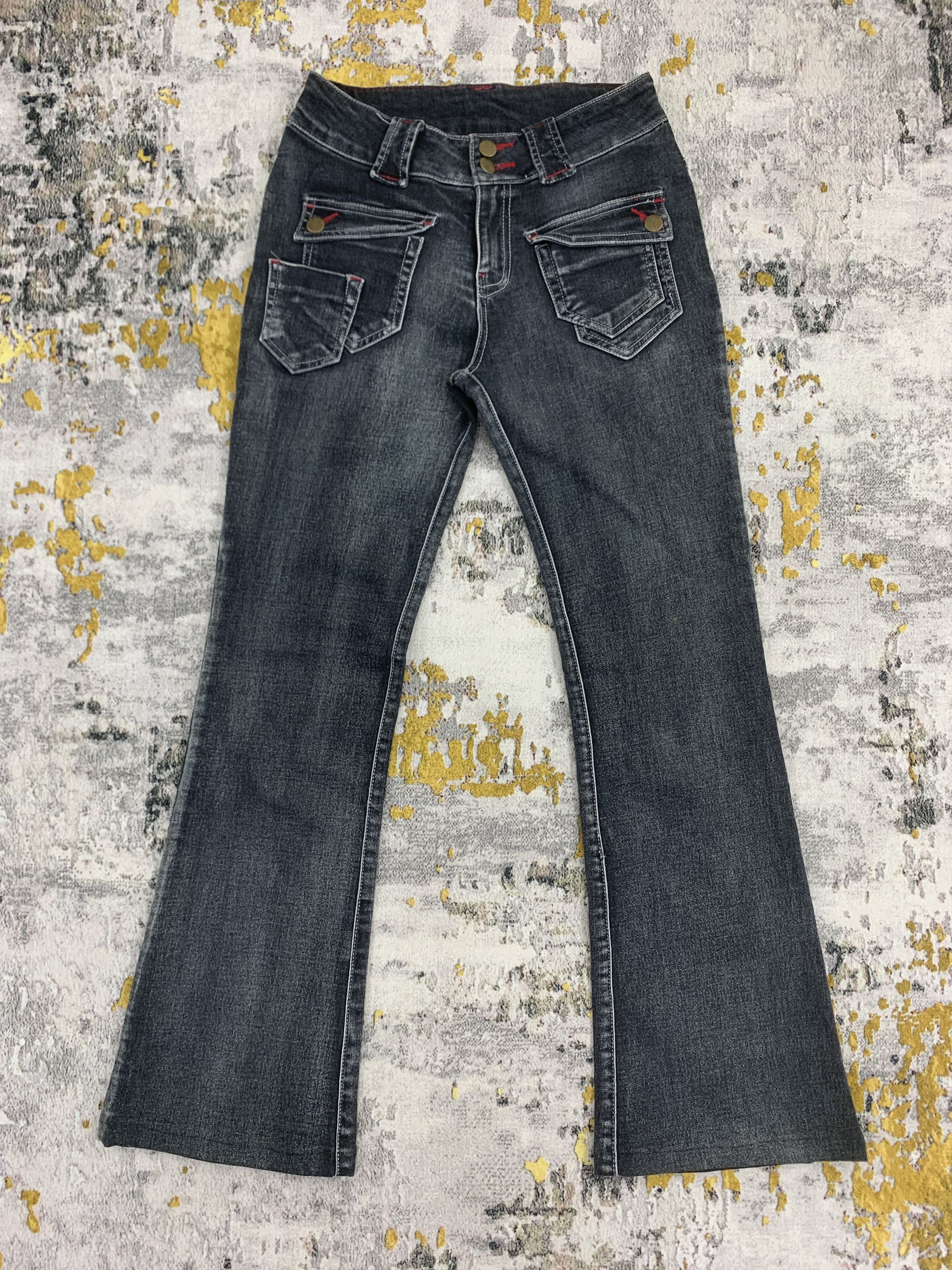 Japanese Brand Flared Jeans Bush Pants Black Womenswear size 25 Size 26" / US 2 / IT 38 - 1 Thumbnail