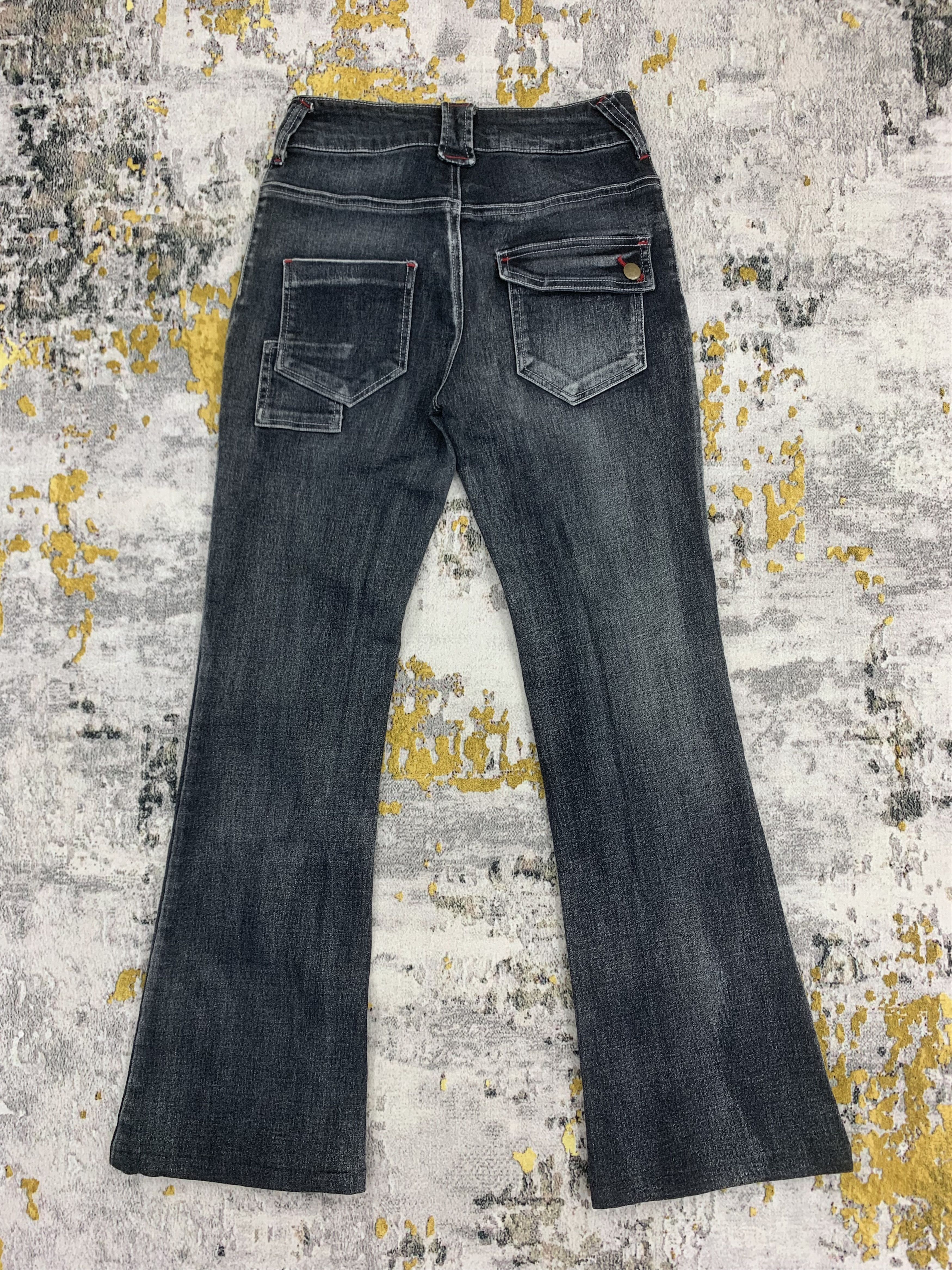 Japanese Brand Flared Jeans Bush Pants Black Womenswear size 25 Size 26" / US 2 / IT 38 - 4 Thumbnail
