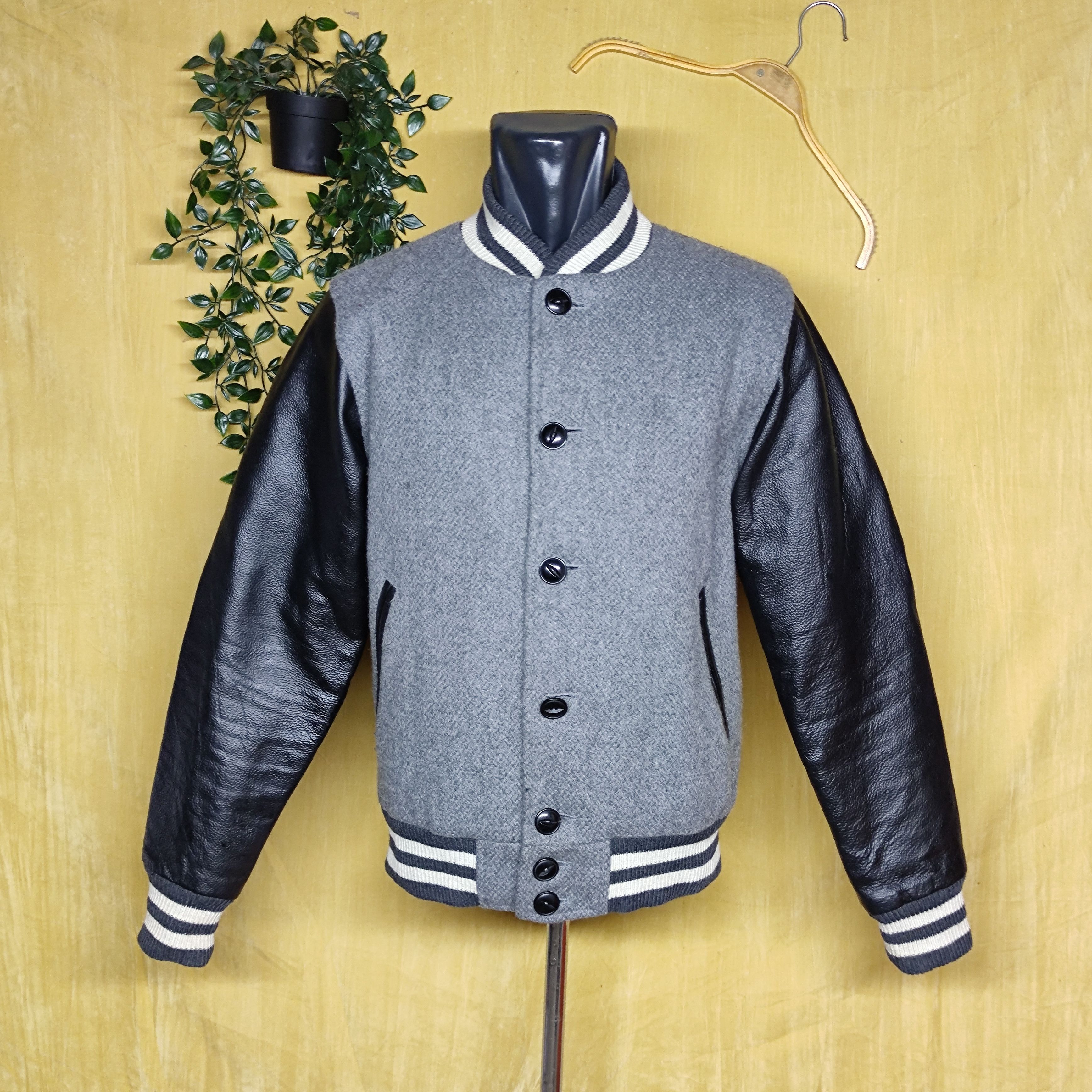 pure Vintage Champion Varsity Jacket Leather Sleeve