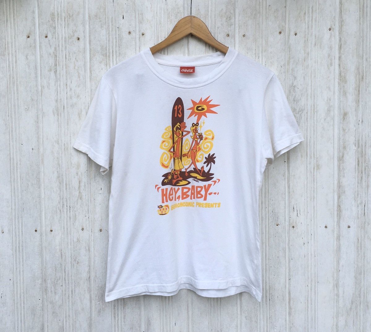 Vintage Beach Comics Hawaii Surfer Couple Surfing Tshirt
