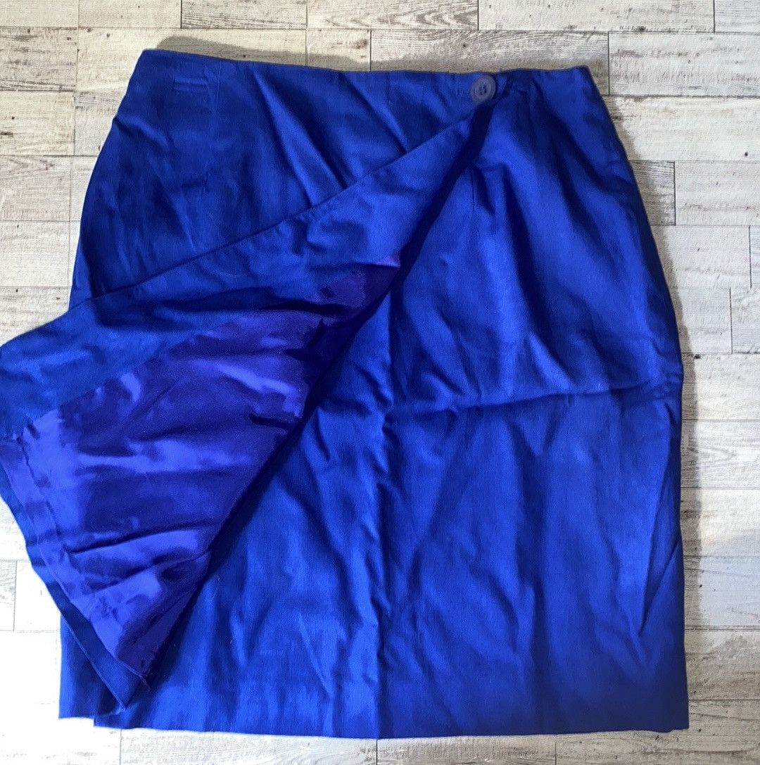 Preston & York × Vintage Preston & York, VTG, Royal Blue, Wrap Skirt Size 30" / US 8 / IT 44 - 5 Thumbnail