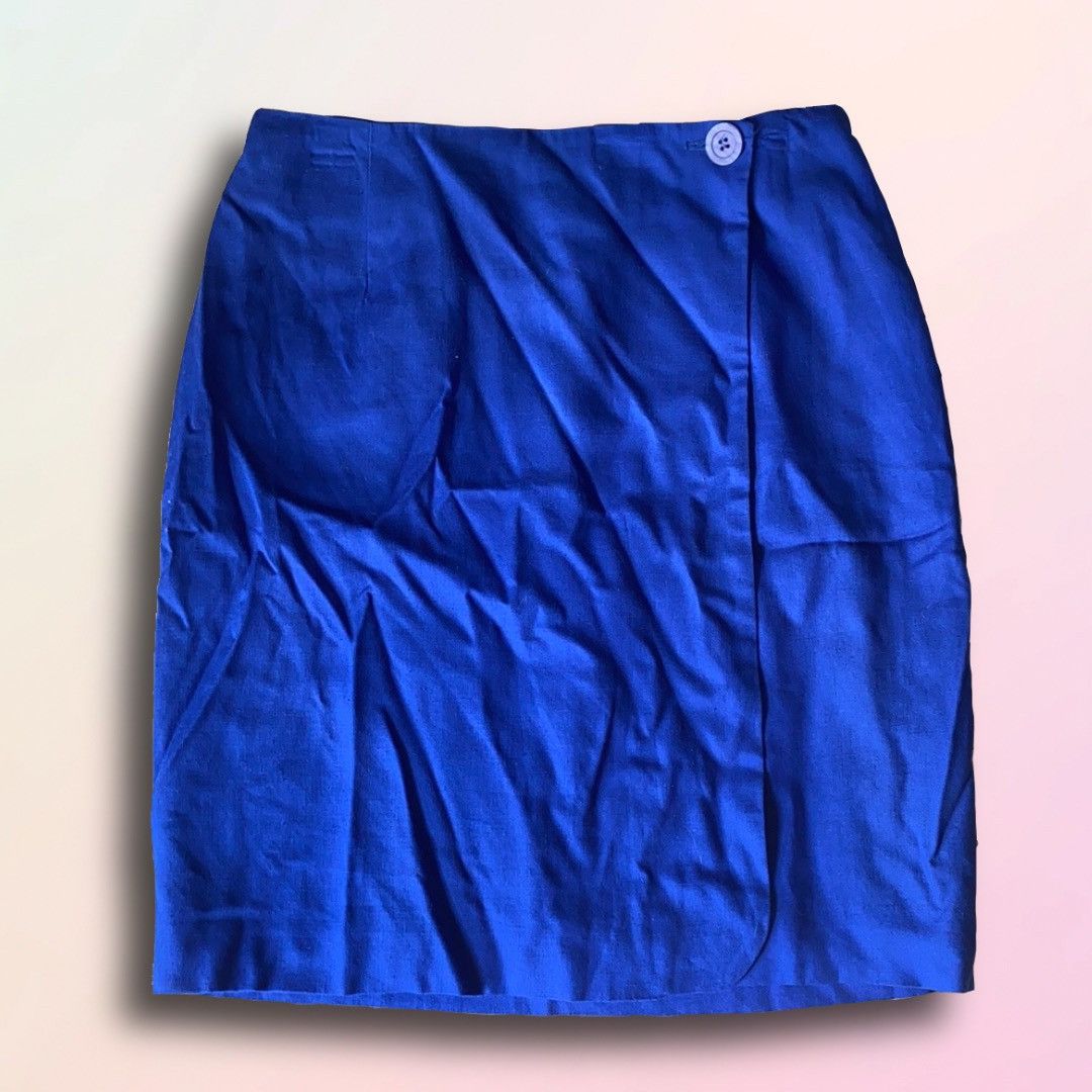 Preston & York × Vintage Preston & York, VTG, Royal Blue, Wrap Skirt Size 30" / US 8 / IT 44 - 11 Thumbnail