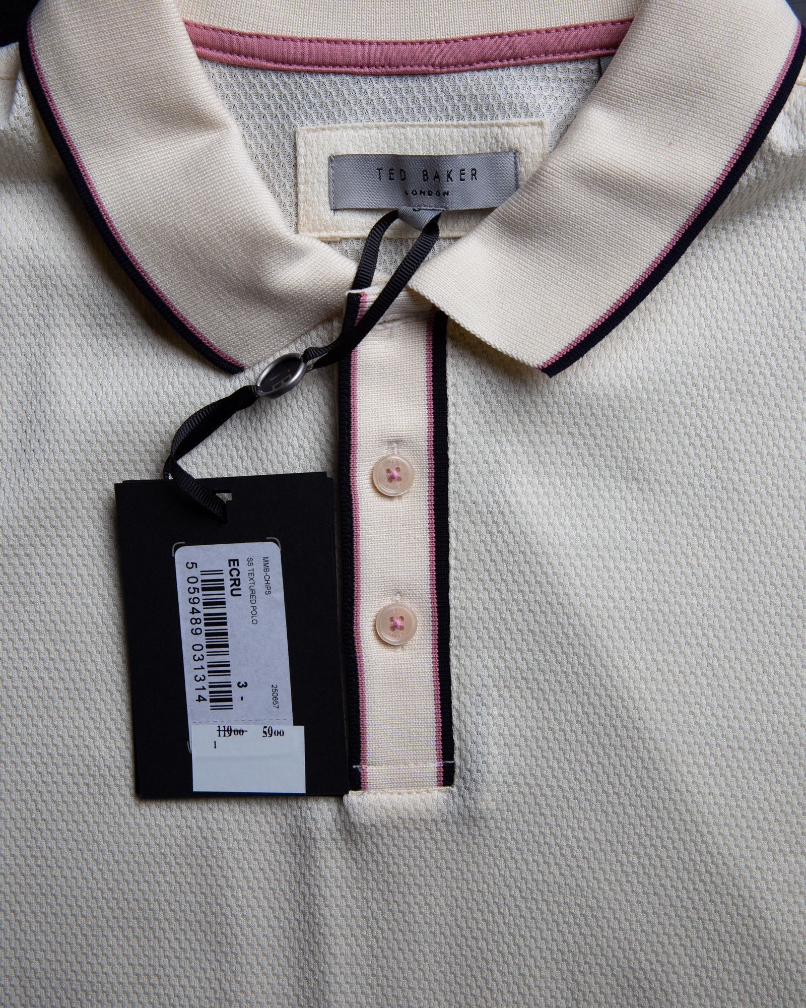 Ted Baker NWT CHIPS - Textured Cotton Polo Shirt Size US S / EU 44-46 / 1 - 3 Thumbnail