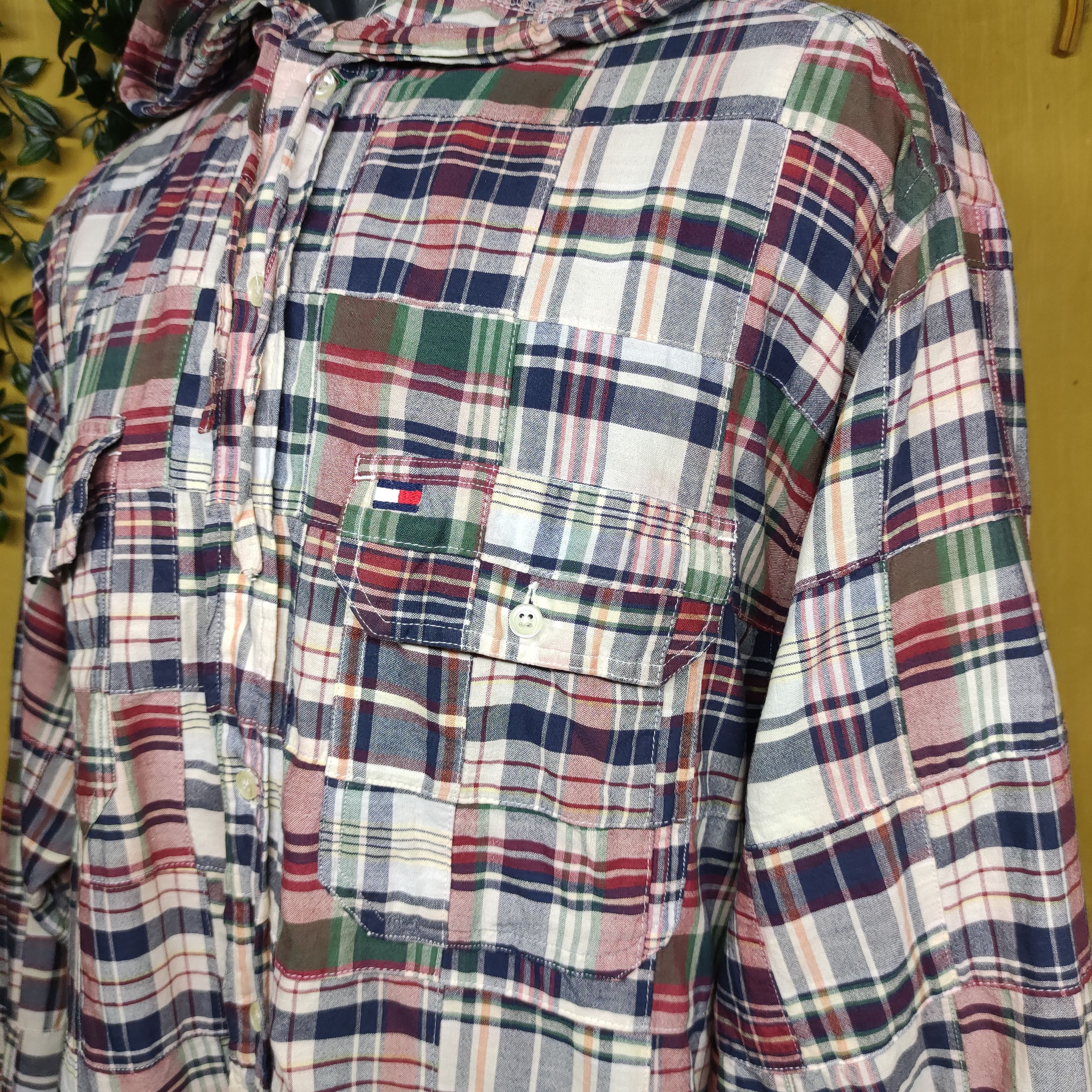 Tommy Hilfiger × Vintage Tommy Hilfiger hooded Flannel PatchWork Size US XL / EU 56 / 4 - 5 Thumbnail