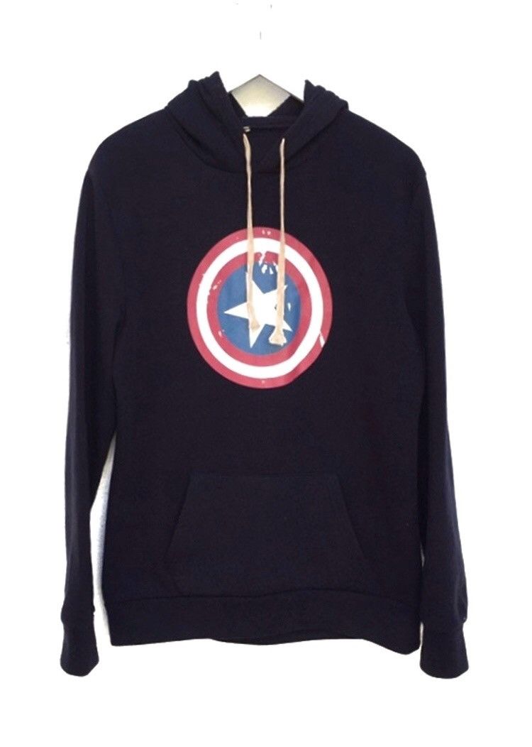 Captain America Logo Sweatshit With Hoodies