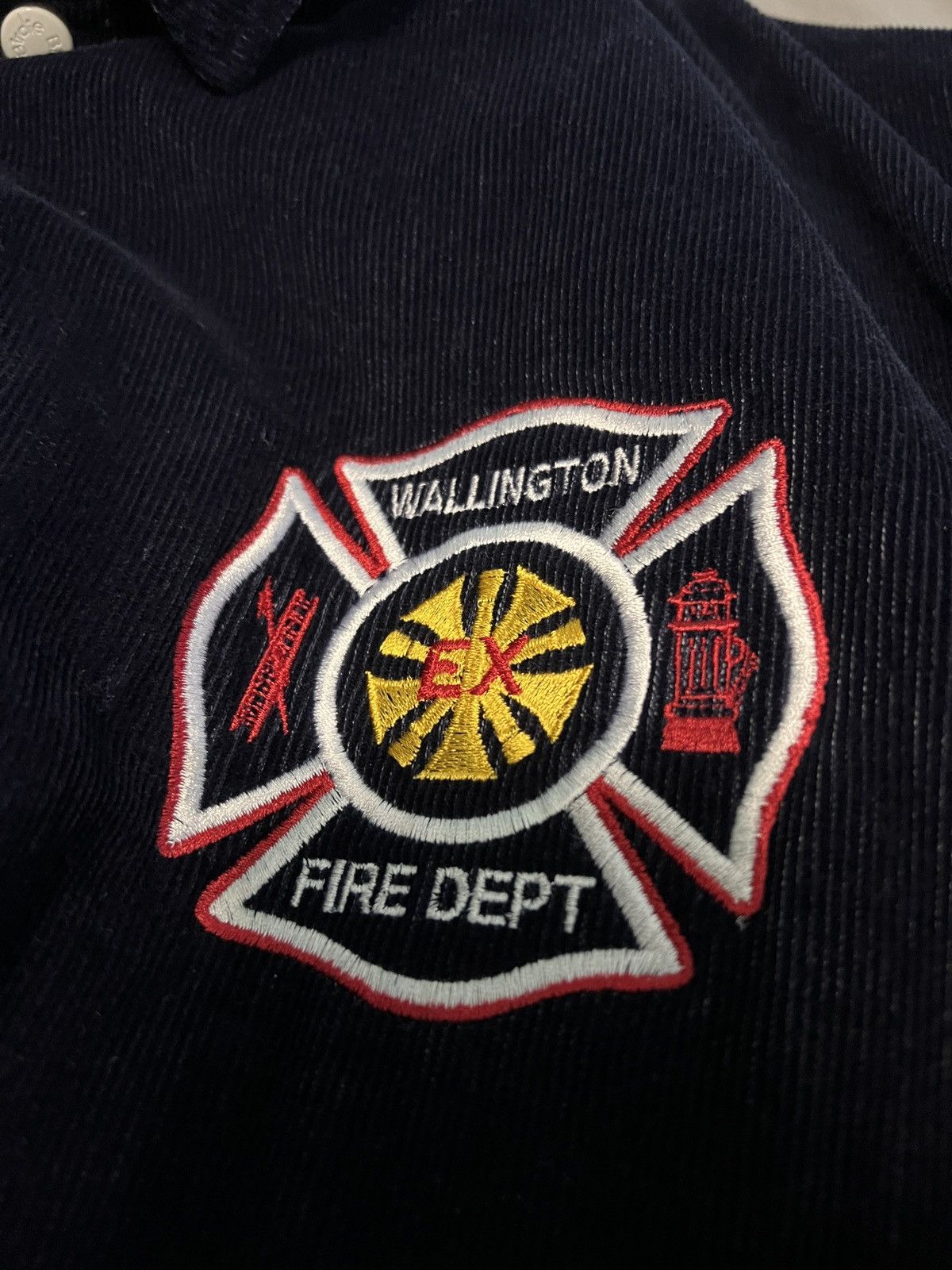 Vintage Vintage Corduroy Fire Dept Varsity Jacket Size US XL / EU 56 / 4 - 2 Thumbnail