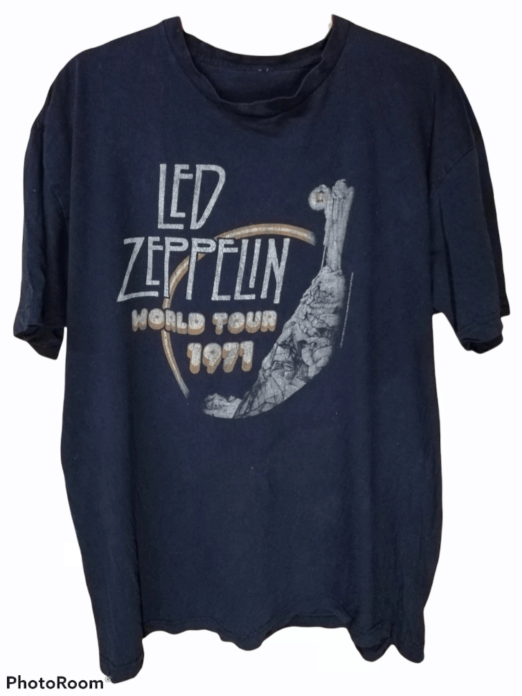 2000'S Hanes Led Zeppelin band T-shirt, men's size M cotton black type Vintage Second Hand