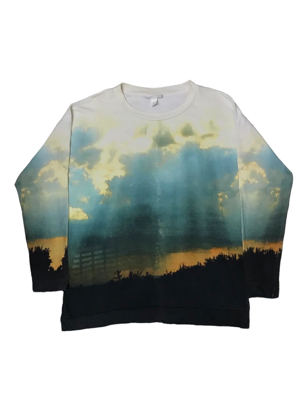 Japanese Brand × Vintage Monki Sweatshirt Sunset Horizon Graphic Unique Nature Print Size US M / EU 48-50 / 2 - 1 Thumbnail