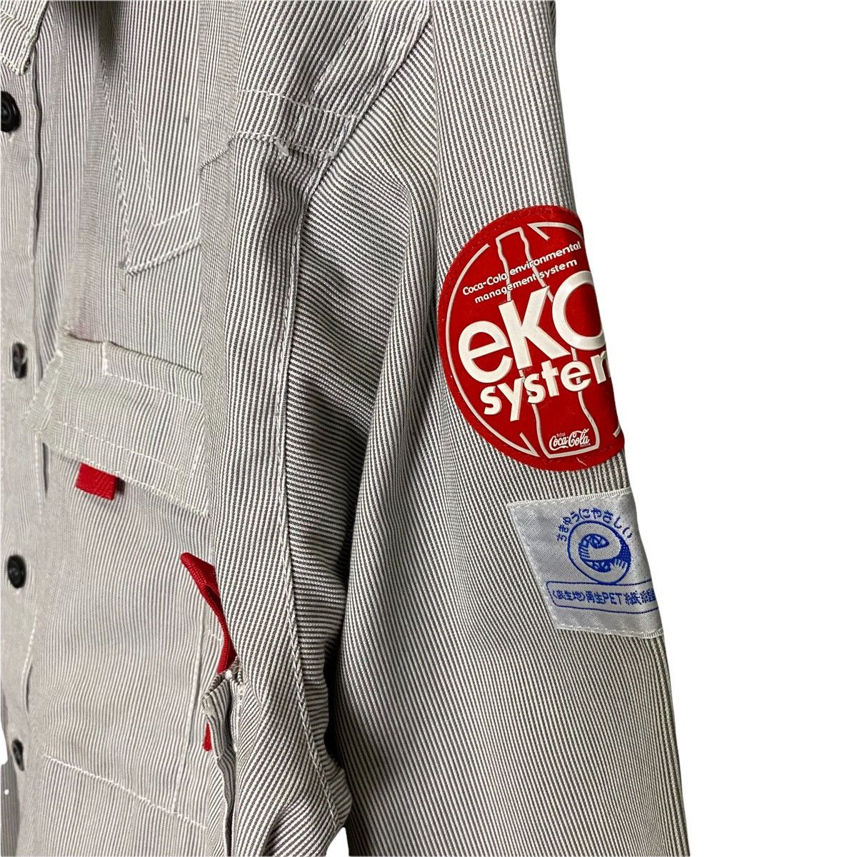 vintage coca cola stripes worker shirt