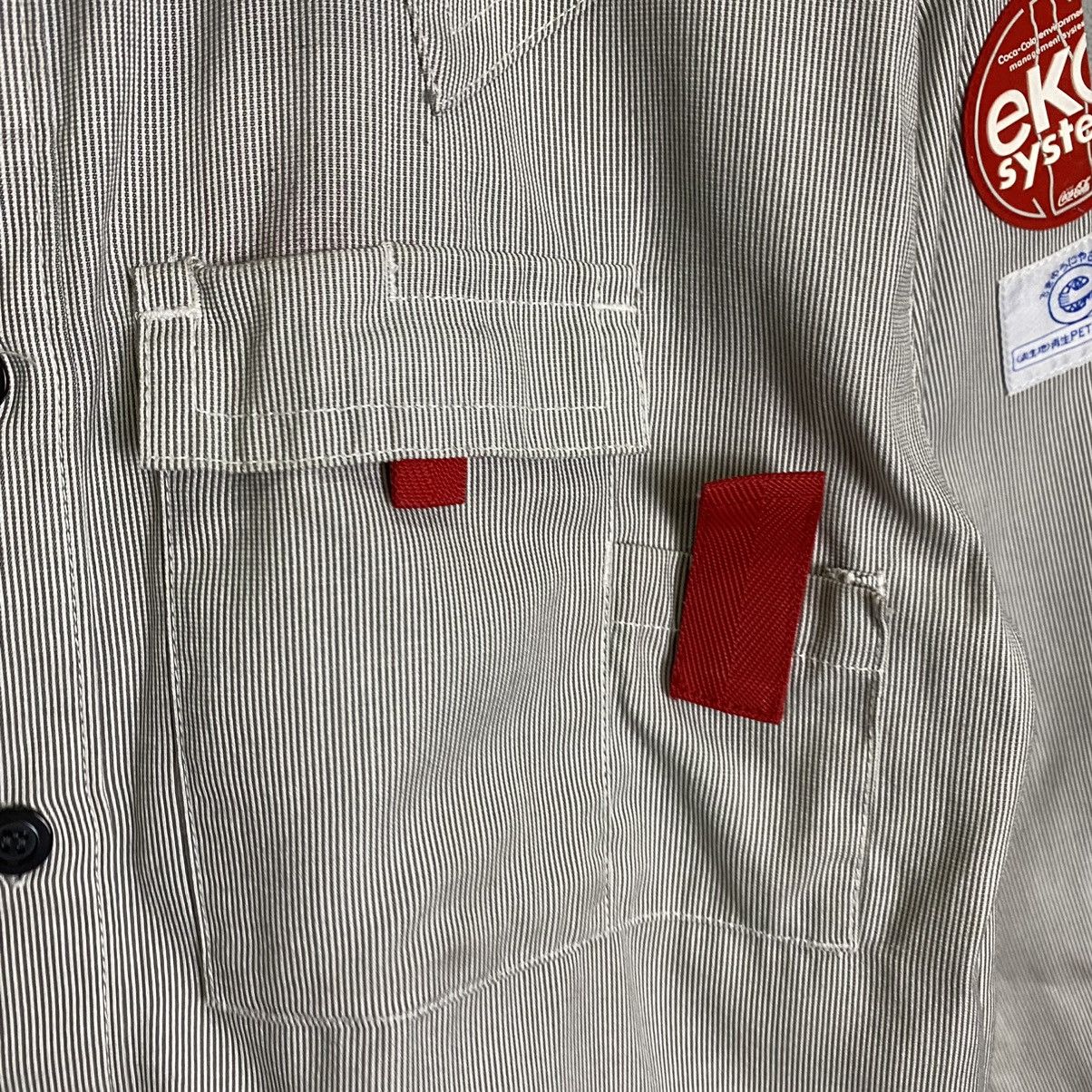 vintage coca cola stripes worker shirt