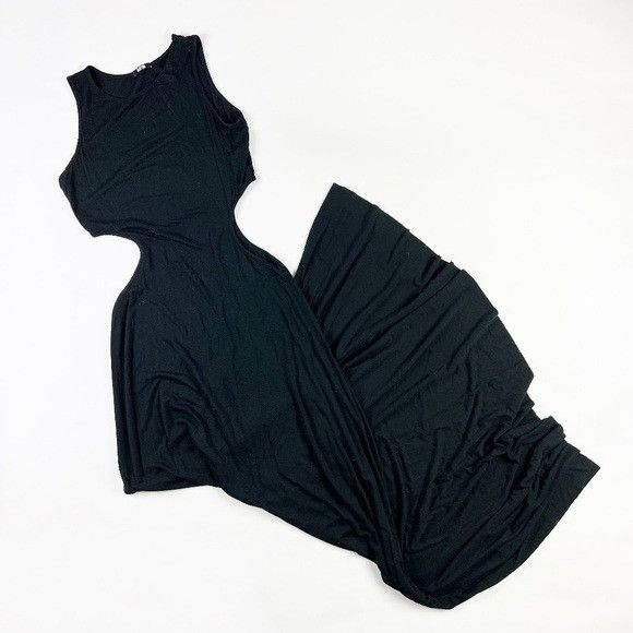 Clayton Emily Solid Black Jersey Knit Stretch Sleeveless Cut