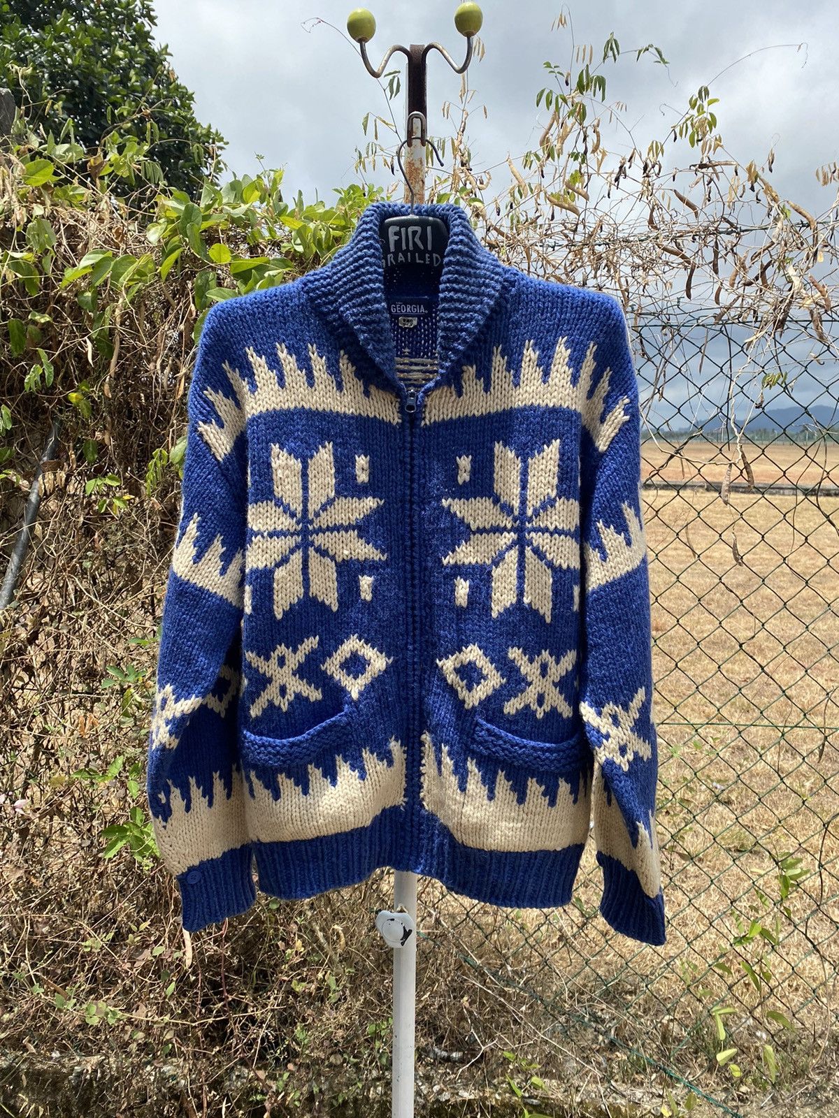 Vintage Vintage Georgia Coffe Cardigan Sweater Size US L / EU 52-54 / 3 - 1 Thumbnail
