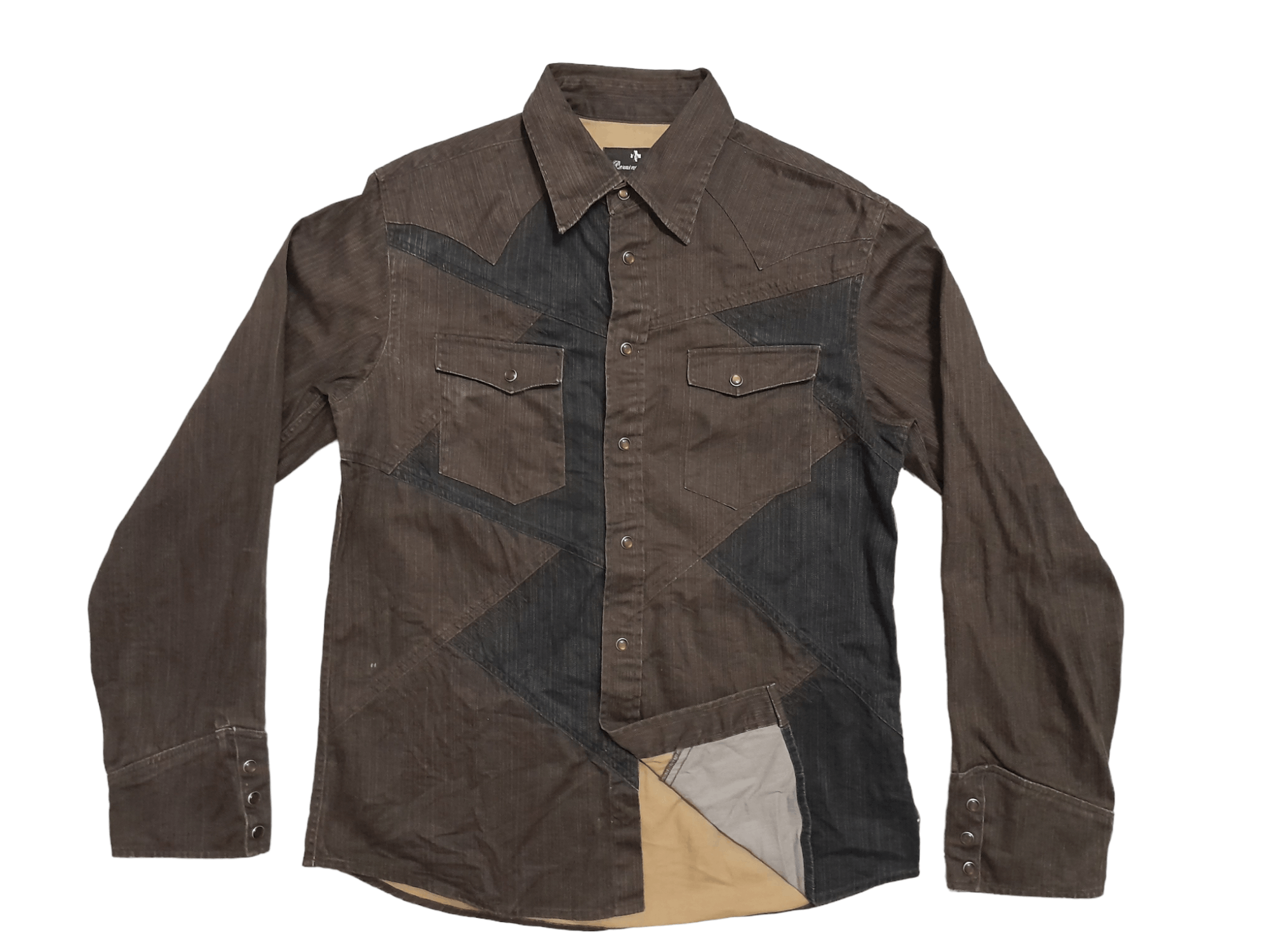 Japanese Brand × Seditionaries Berning Sho Patchwork Punk Shirt Button Down (E728) Size US L / EU 52-54 / 3 - 1 Thumbnail