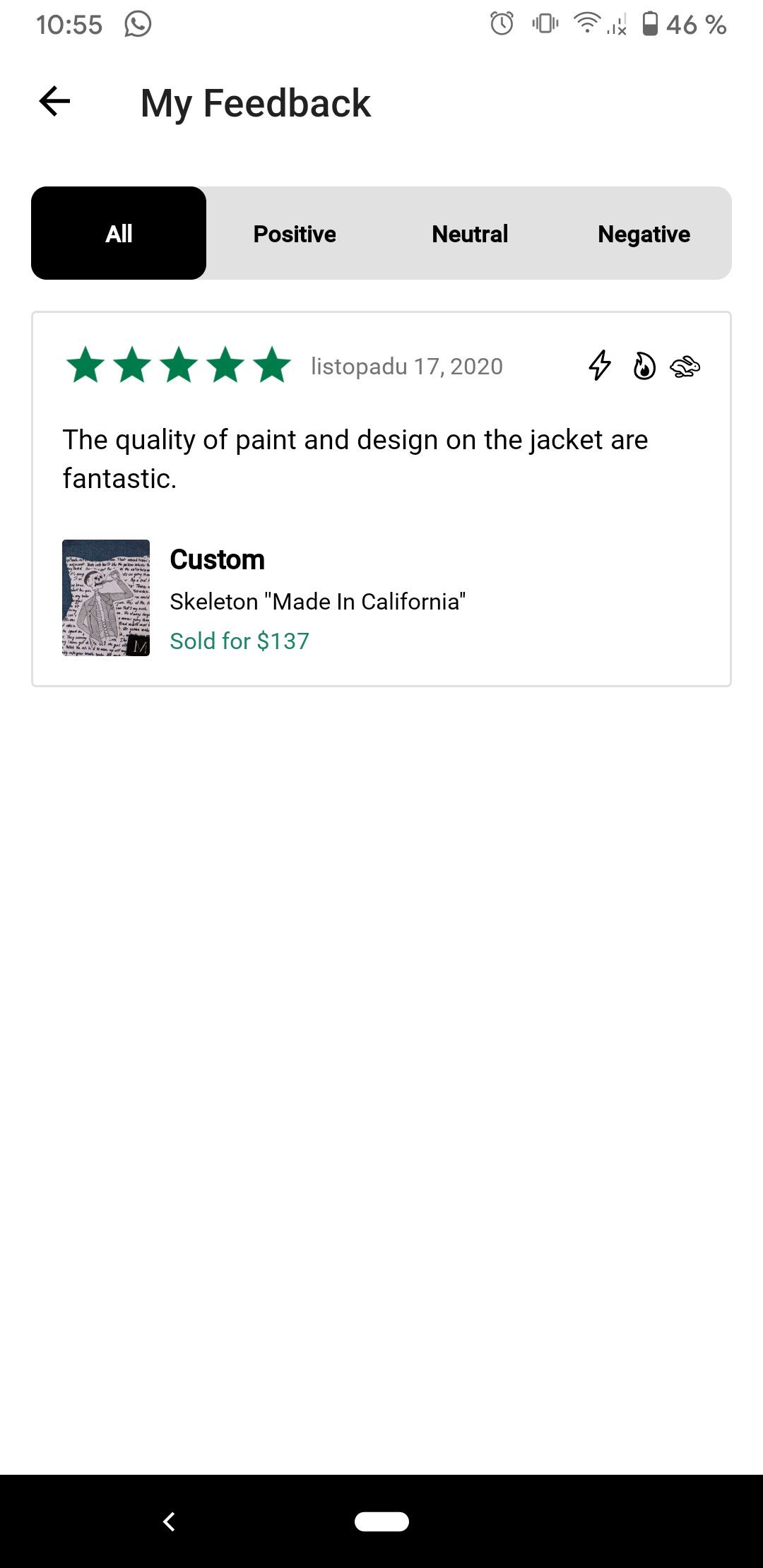 Handmade Custom hand-painted denim jacket ''Skeleton" Size US XS / EU 42 / 0 - 6 Thumbnail