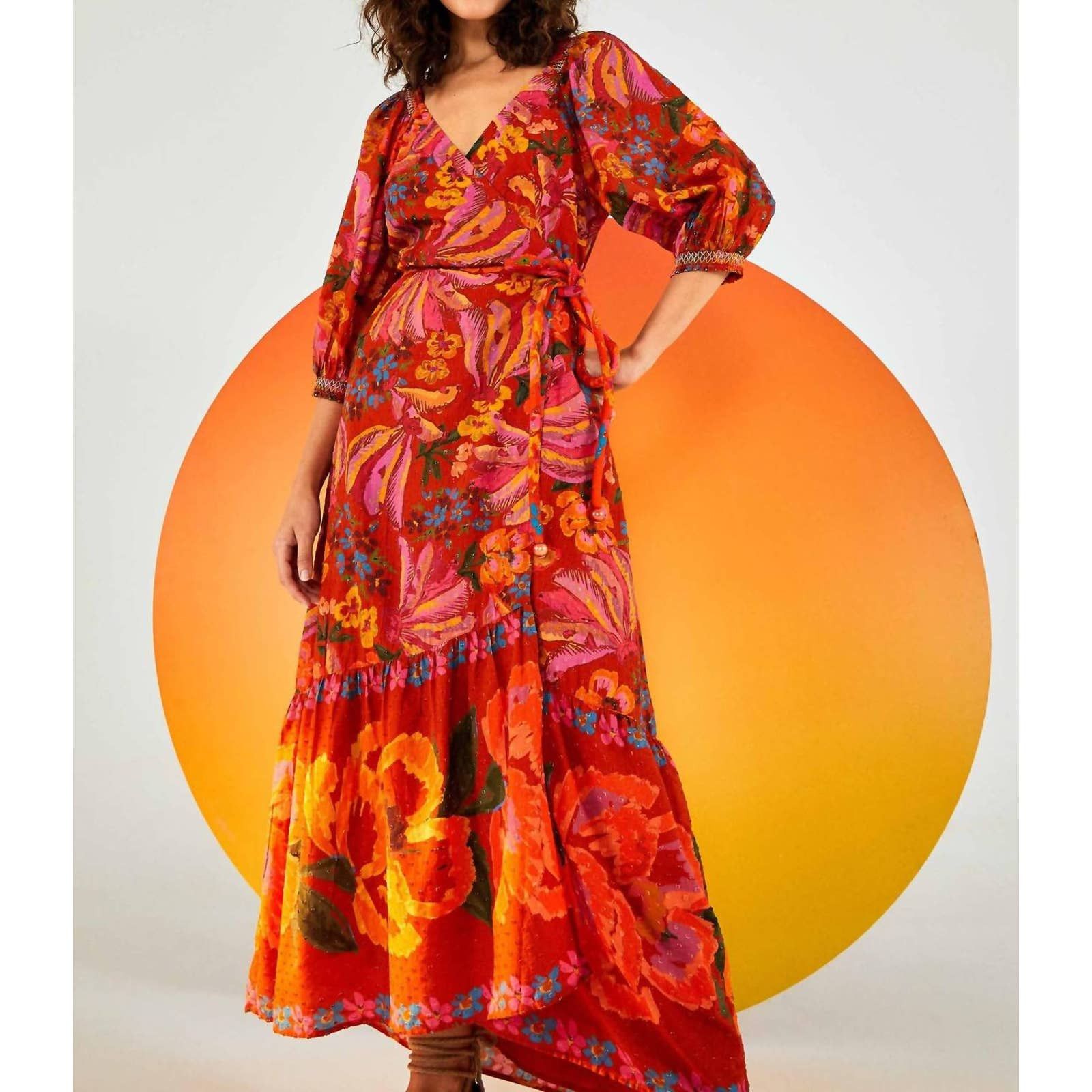 Farm Rio Spring Bananas Maxi Dress In Red | Grailed