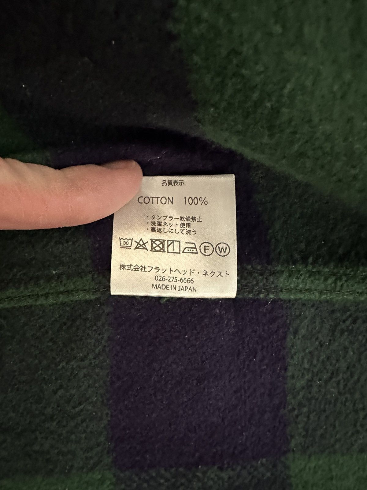 The Flat Head FN-SNR-101L - Buffalo Plaid Flannel Shirt - Navy/Green Size US M / EU 48-50 / 2 - 5 Thumbnail