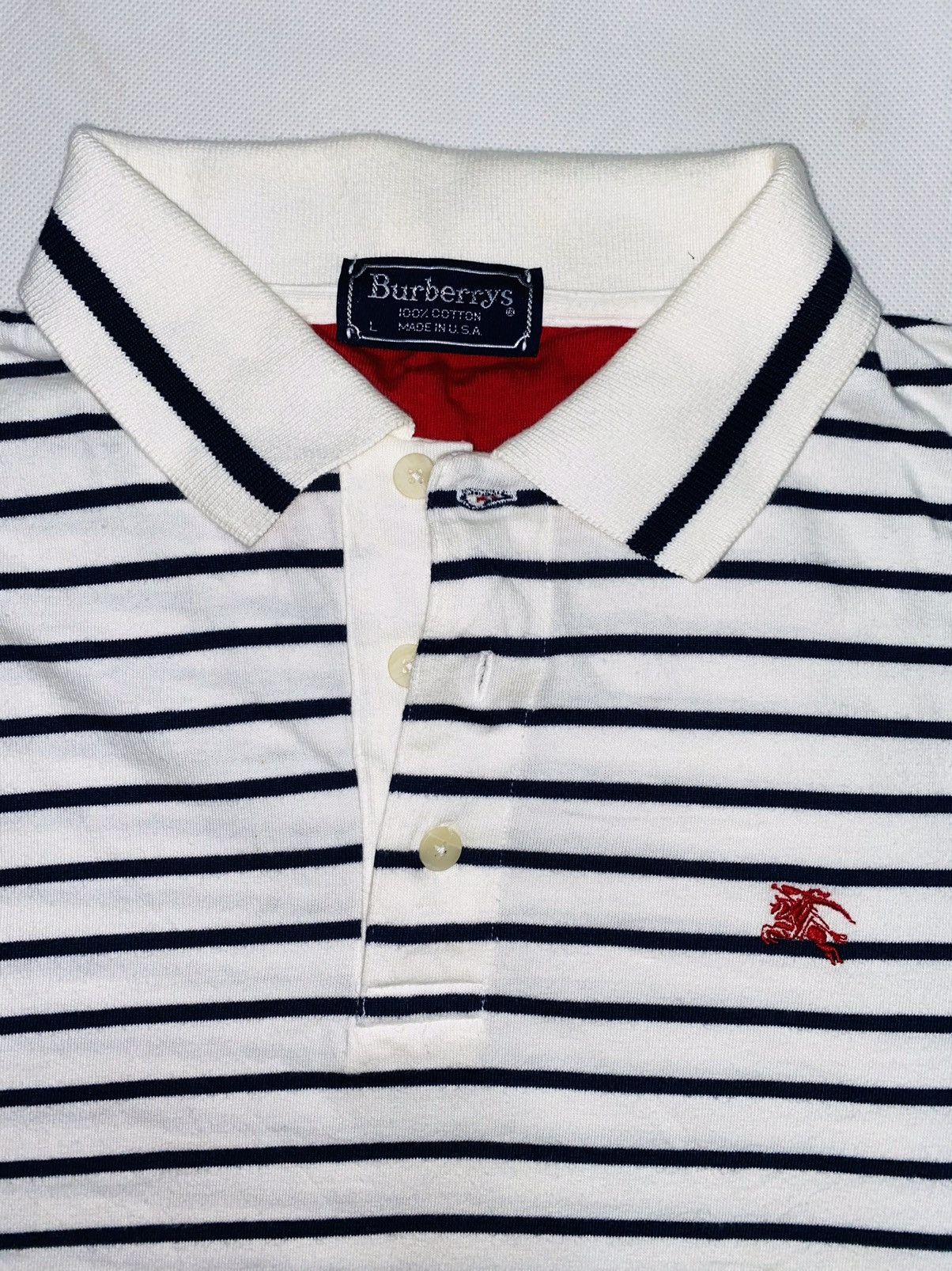Burberry Vintage Burberrys USA Polo Stripes Horizontal Embroidery Size US L / EU 52-54 / 3 - 2 Thumbnail
