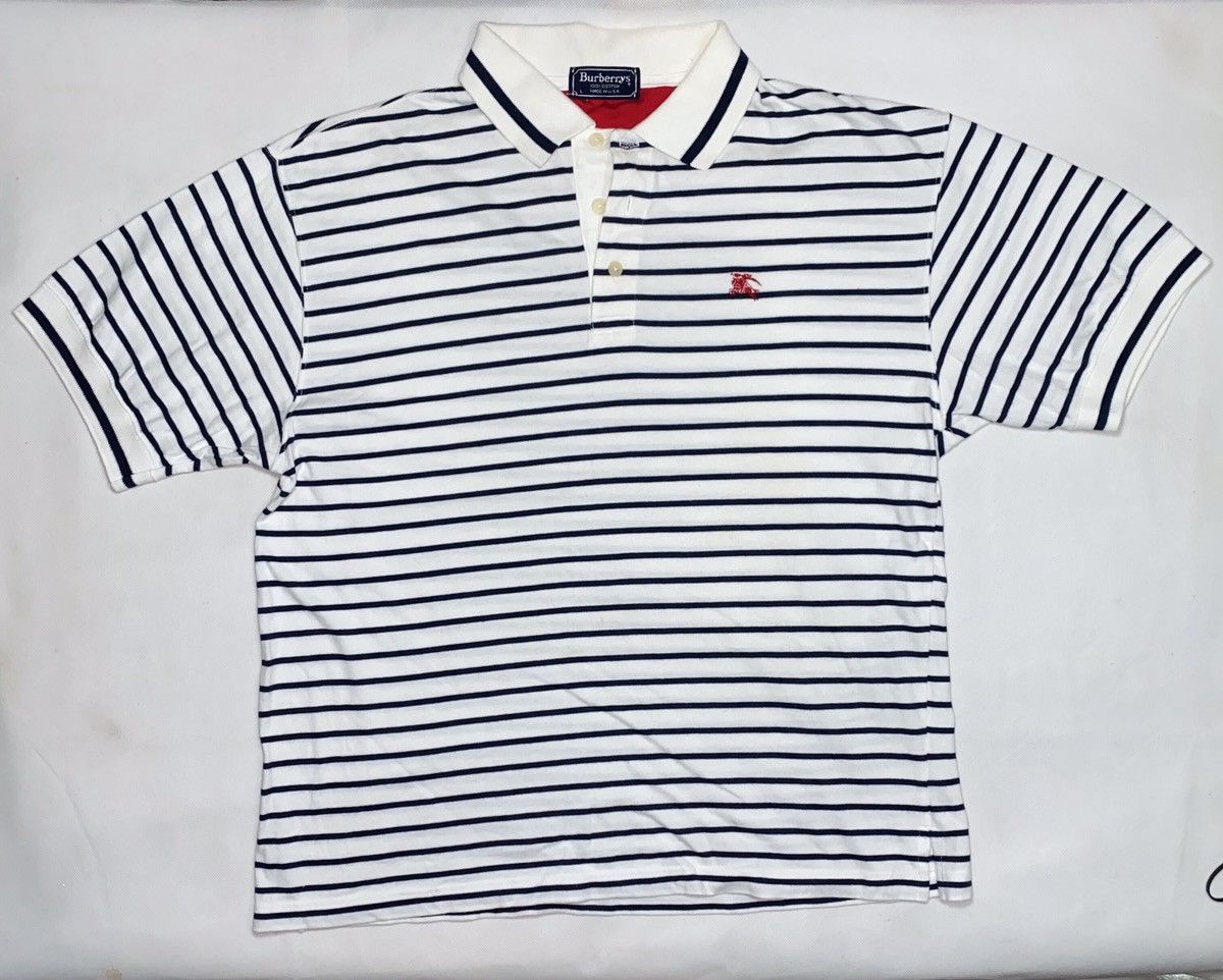 Burberry Vintage Burberrys USA Polo Stripes Horizontal Embroidery Size US L / EU 52-54 / 3 - 3 Thumbnail