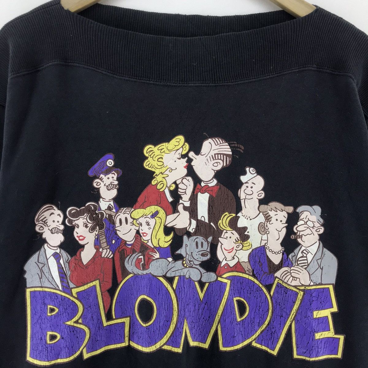 Vintage Blondie Cartoon Sweatshirt Pullover Boat Neck Size US L / EU 52-54 / 3 - 3 Thumbnail