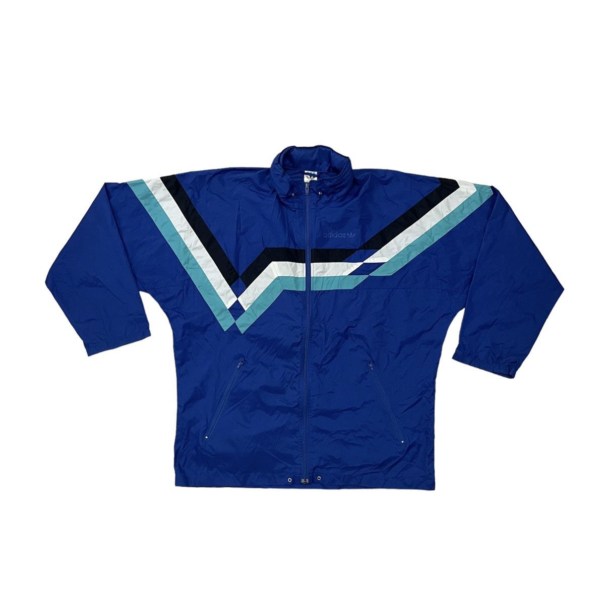 Adidas Vintage Adidas Trefoil Windbreaker Size US XL / EU 56 / 4 - 1 Thumbnail