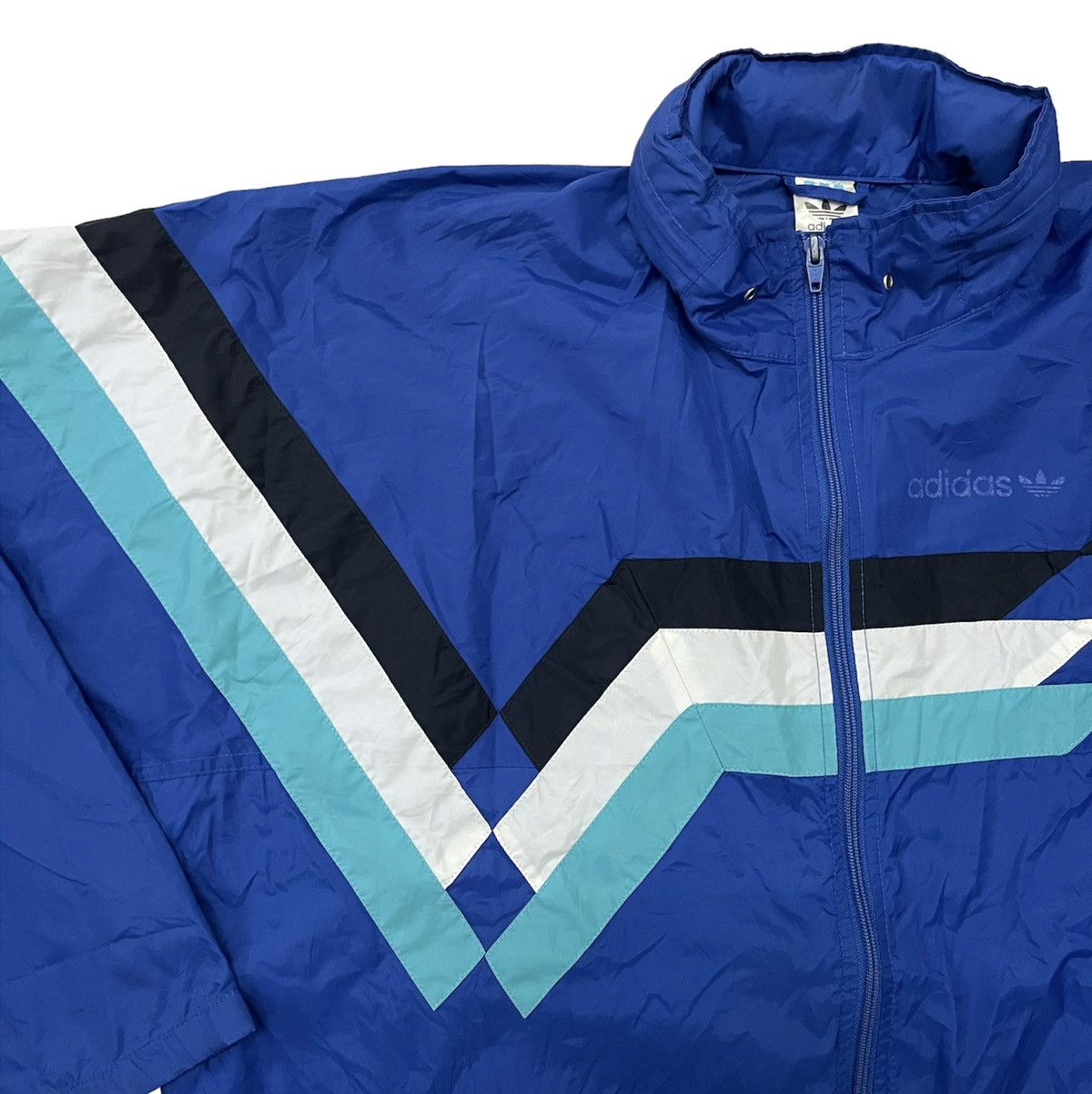 Adidas Vintage Adidas Trefoil Windbreaker Size US XL / EU 56 / 4 - 4 Thumbnail