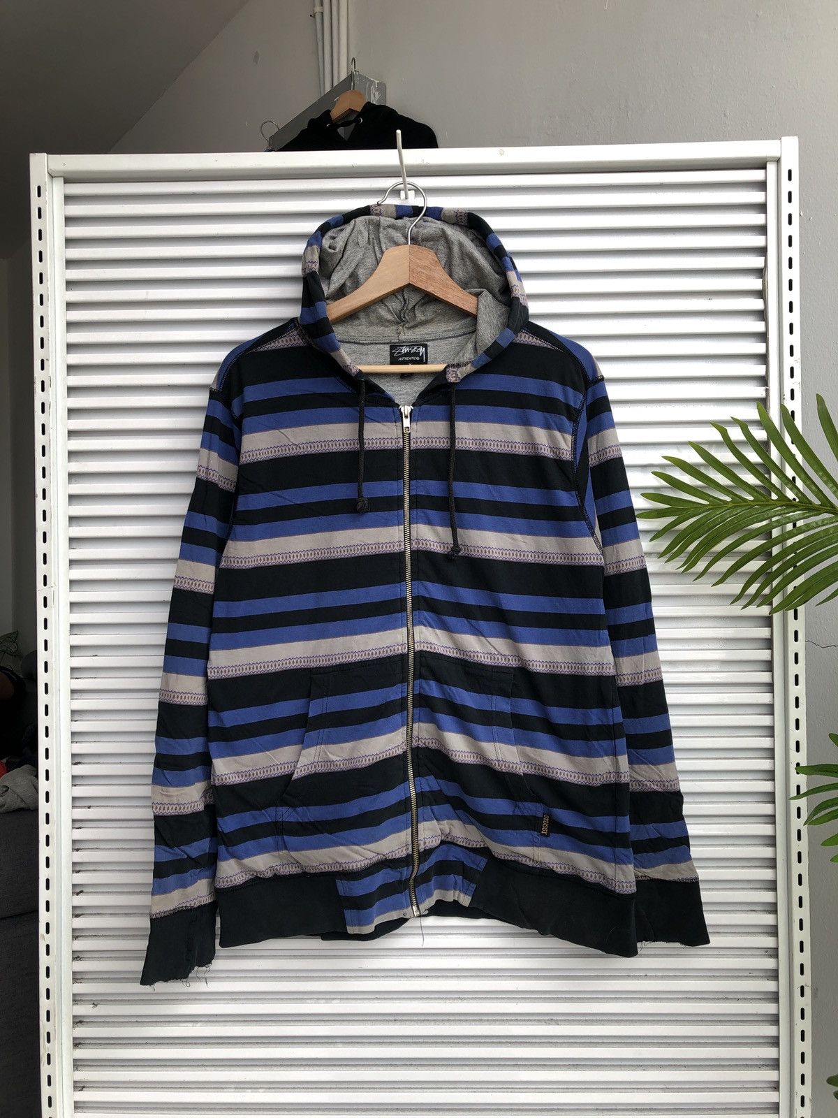 Vintage Stussy Striped Hoodies / Travis Flacko Scott
