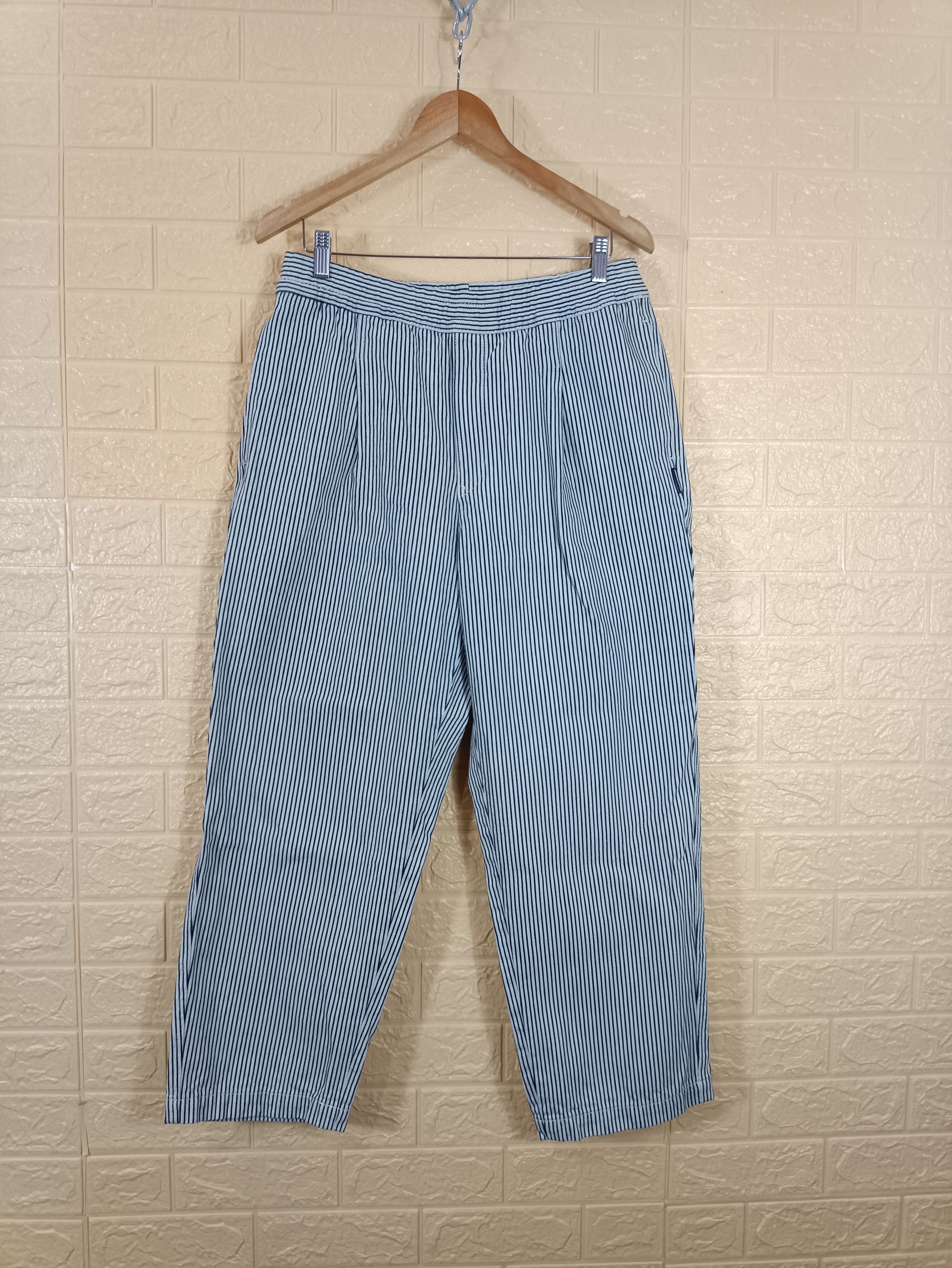image of Gu X Honest Deli By Studio 7 Hickory Stripe Pants, Men's (Size 32)