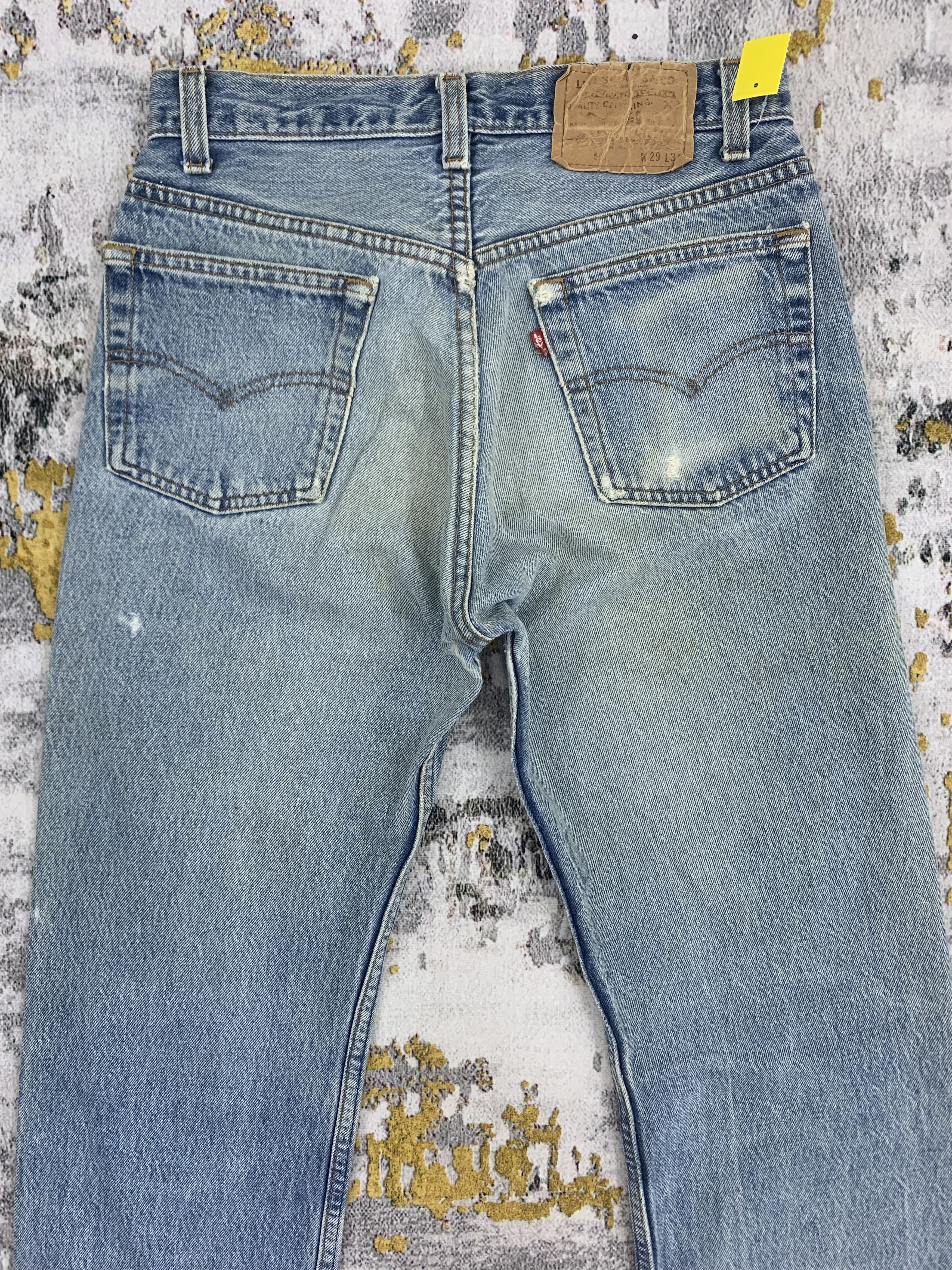Levi's Vintage Levi's 501 Blue Denim Ripped Jeans Size US 27 - 6 Thumbnail