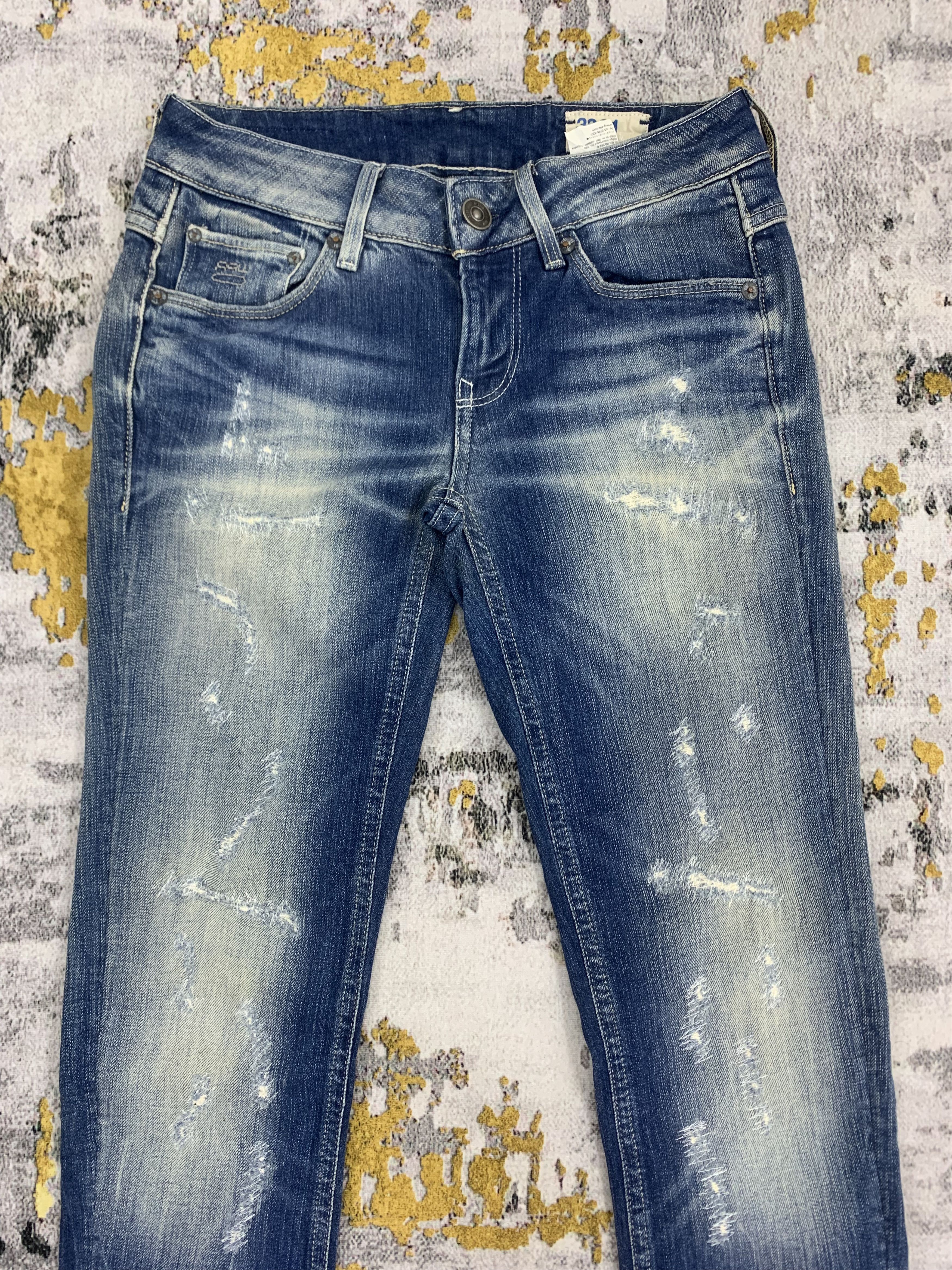 G-Star Distressed Denim Blue Jeans G Star Raw Ripped Womenswear Size 26" / US 2 / IT 38 - 2 Thumbnail