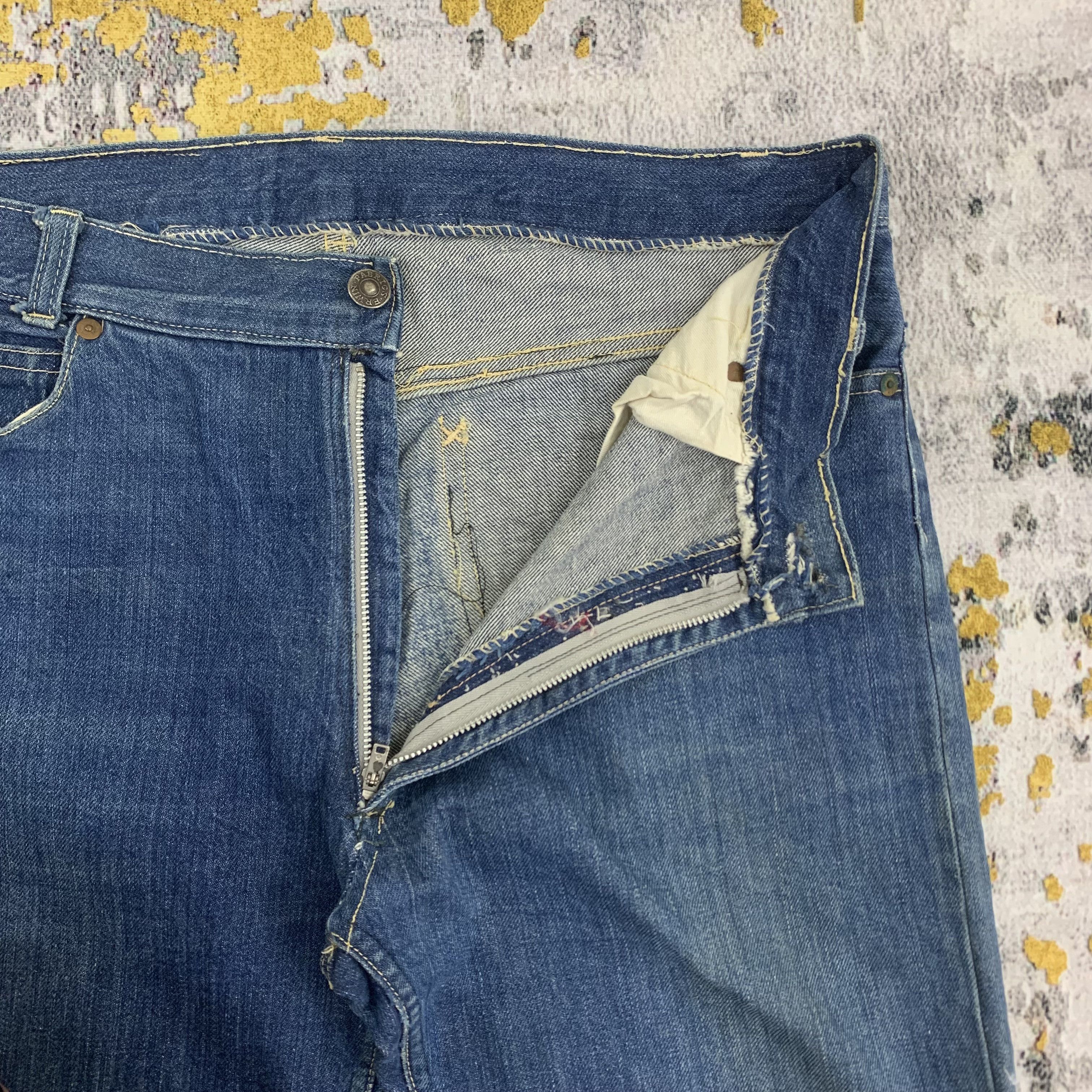 Japanese Brand Vintage Canton Blue Denim Selvedge Jeans Size US 31 - 3 Thumbnail