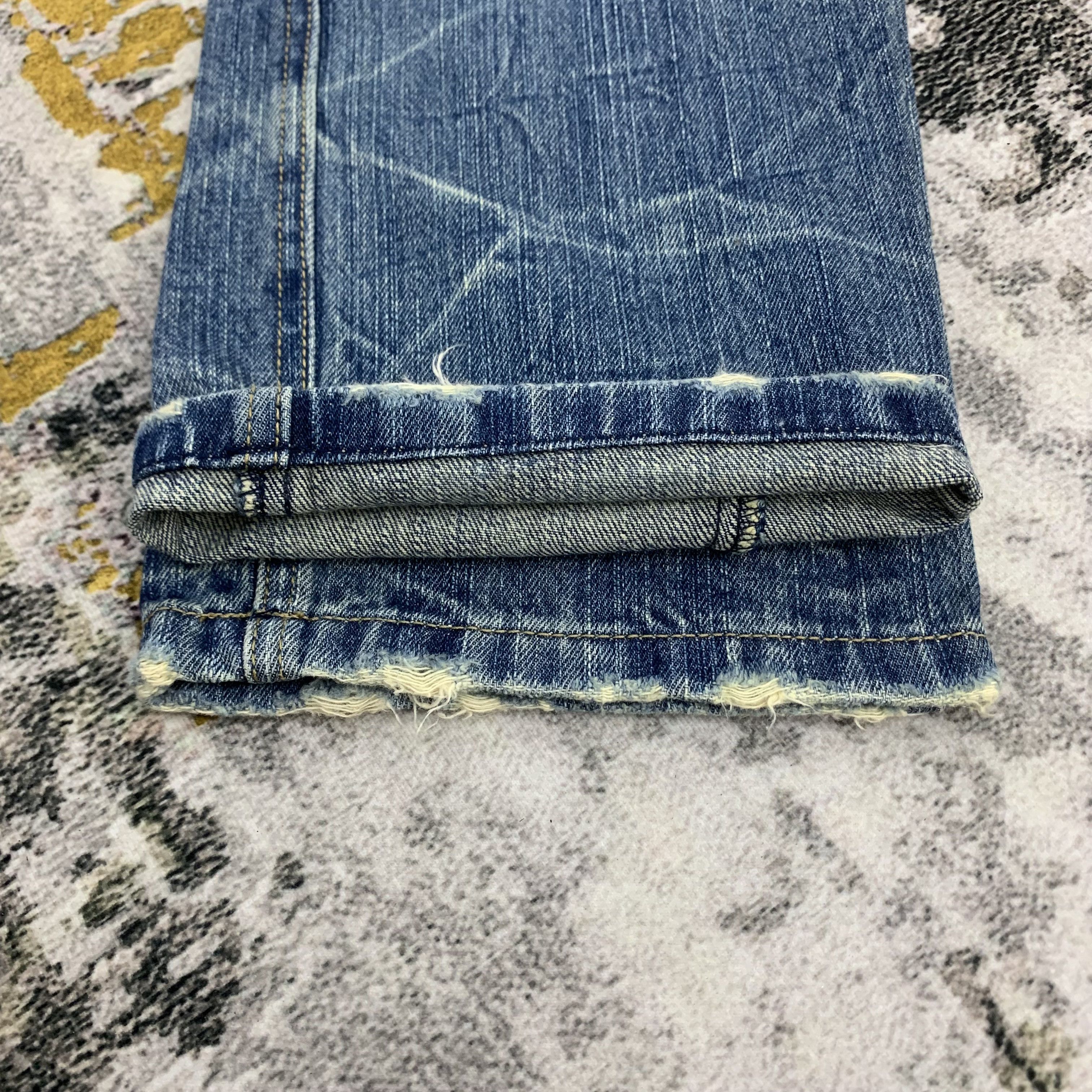 Japanese Brand Distressed Denim Blue Trip Skulls Patchwork Size US 30 / EU 46 - 7 Thumbnail