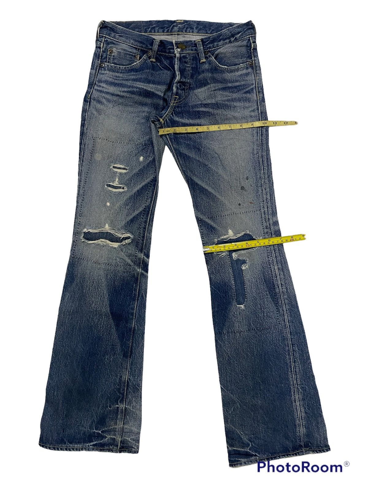 Japanese Brand Vintage Heddie Lovu Distressed Denim Boot Cut Size US 29 - 9 Thumbnail