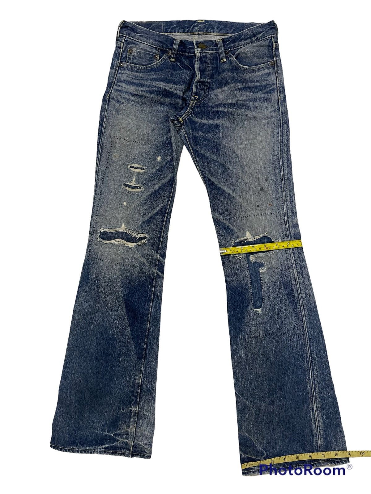 Japanese Brand Vintage Heddie Lovu Distressed Denim Boot Cut Size US 29 - 10 Thumbnail