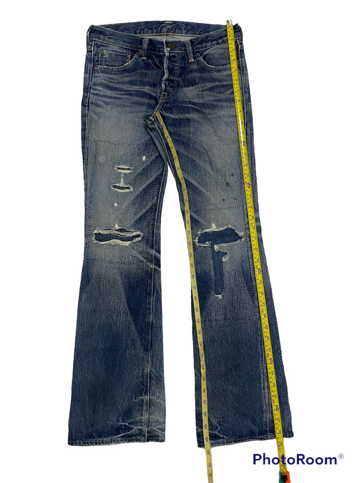 Japanese Brand Vintage Heddie Lovu Distressed Denim Boot Cut Size US 29 - 8 Thumbnail