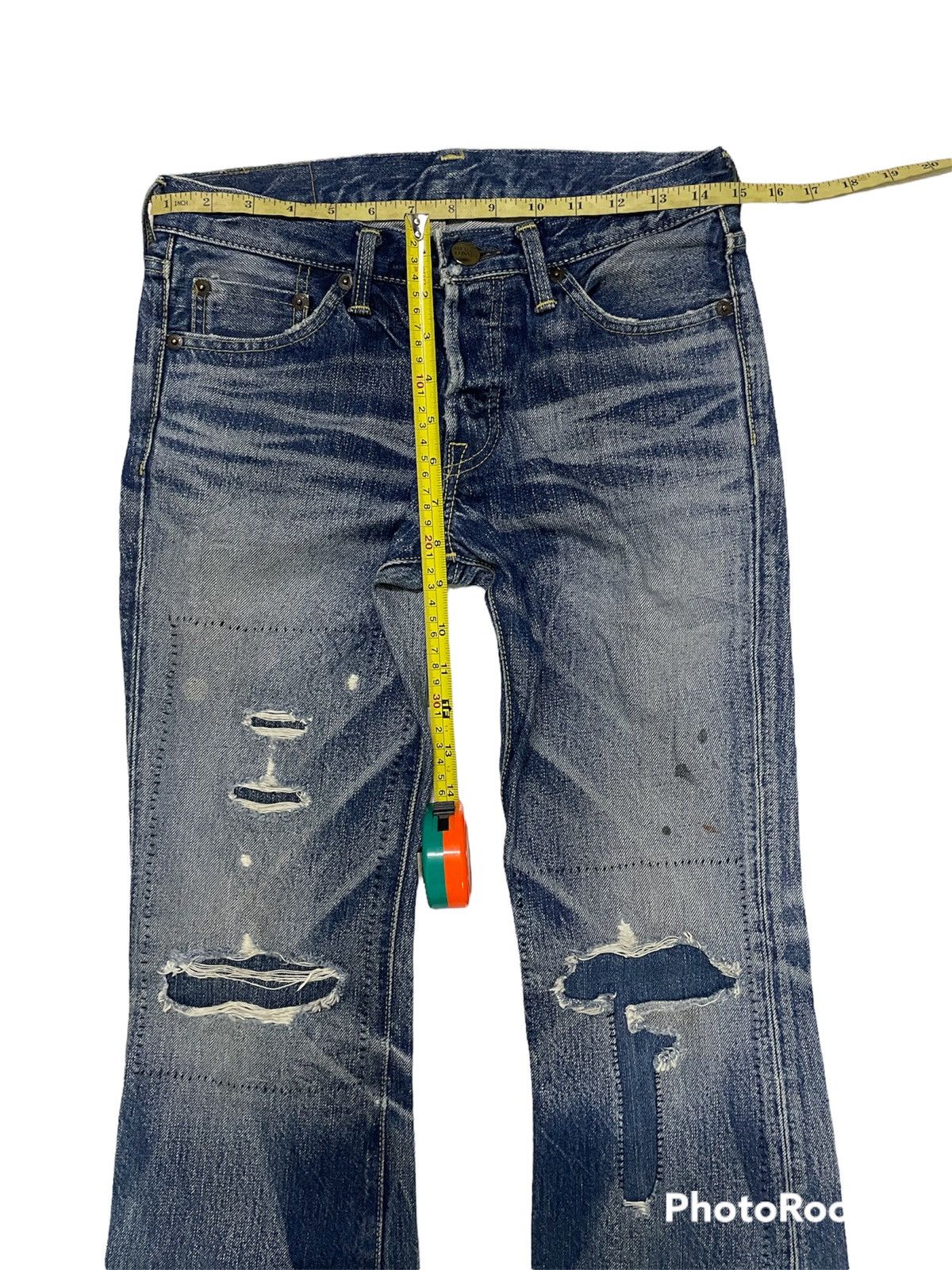 Japanese Brand Vintage Heddie Lovu Distressed Denim Boot Cut Size US 29 - 7 Thumbnail