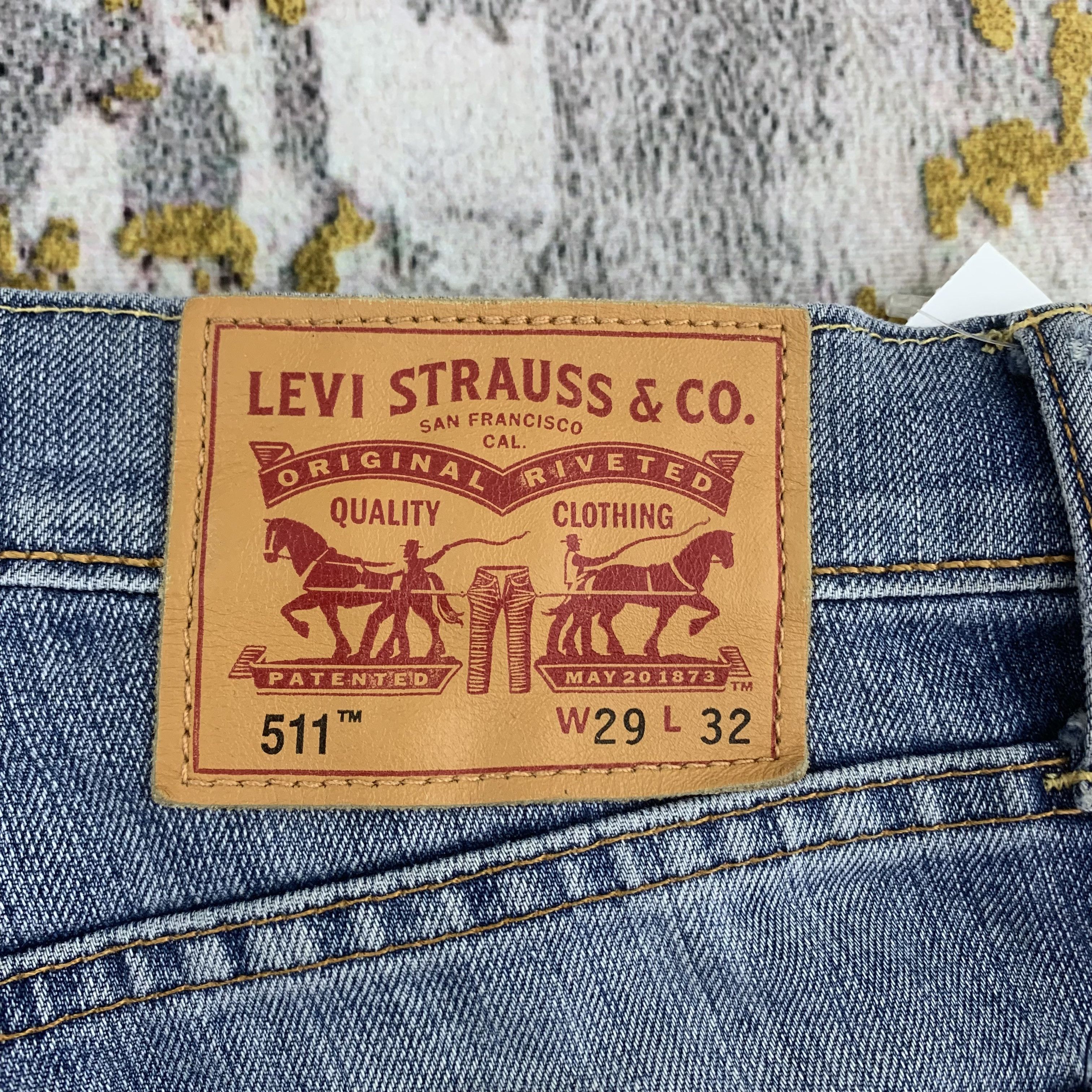 Levi's Distressed Blue Denim Levi's 511 Jeans Size US 29 - 7 Thumbnail