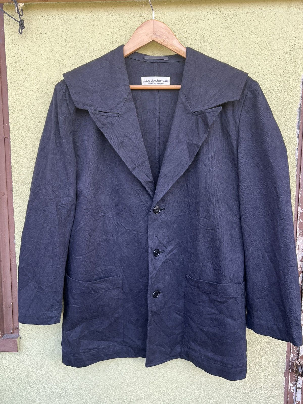 image of Avant Garde x Comme Des Garcons Robe De Chambre Comme Des Garcons Bonding Jacket Dark Blue in Blue 