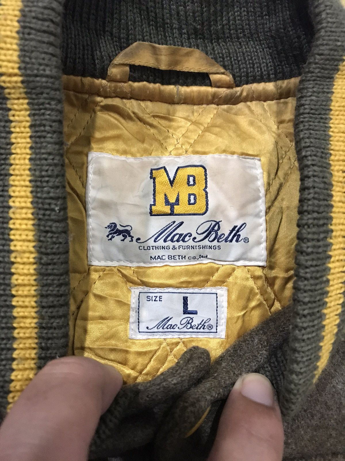 Macbeth × Vintage Vintage Mac Beth Streetwear Leather Sleeve Varsity Jacket Size US L / EU 52-54 / 3 - 6 Thumbnail