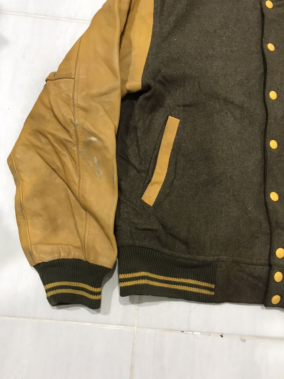 Macbeth × Vintage Vintage Mac Beth Streetwear Leather Sleeve Varsity Jacket Size US L / EU 52-54 / 3 - 5 Thumbnail