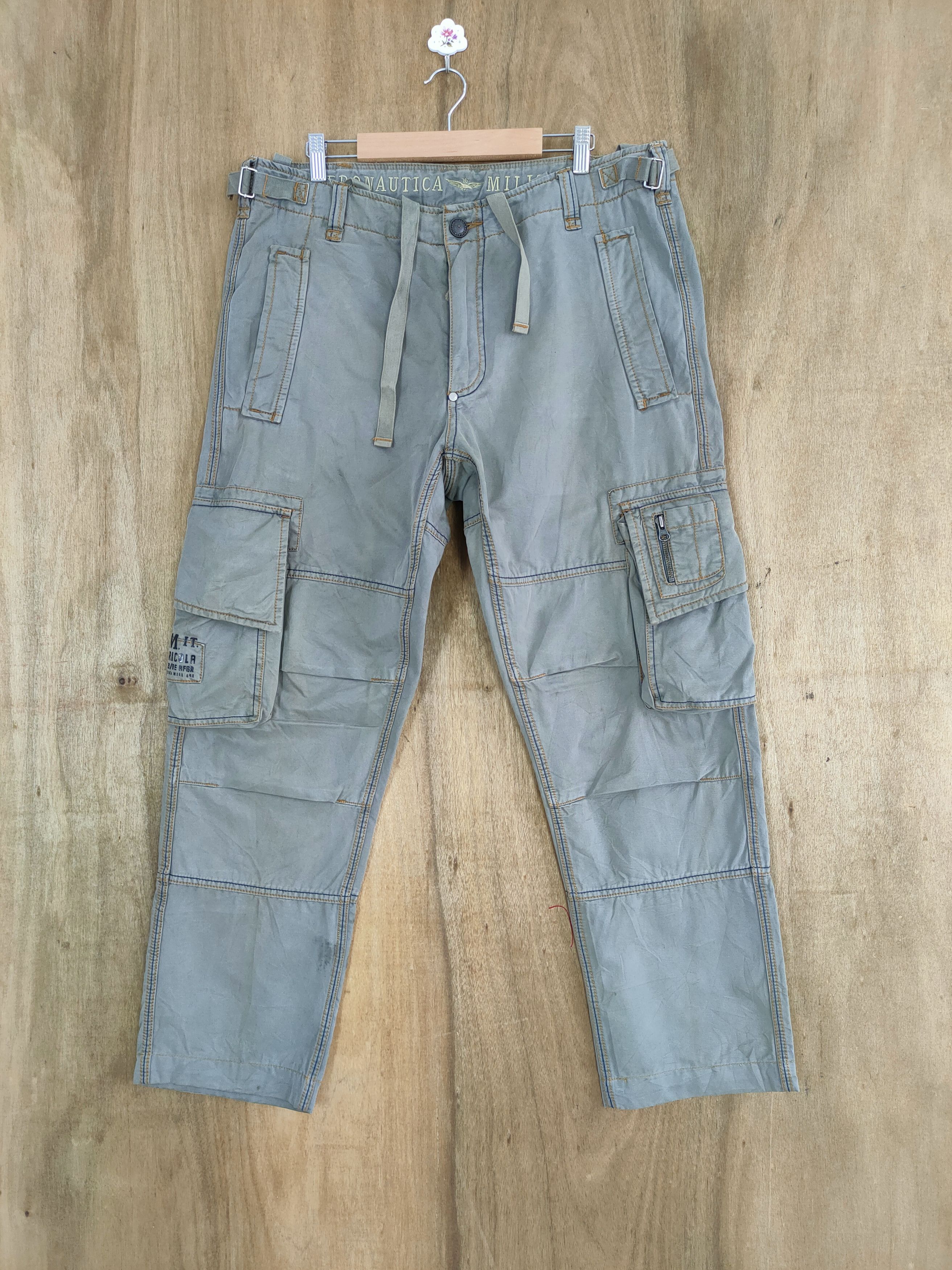 Aeronautica Militare MILITARY FADED STAIN BAGGY CARGO PANTS #1 Size US 36 / EU 52 - 1 Thumbnail