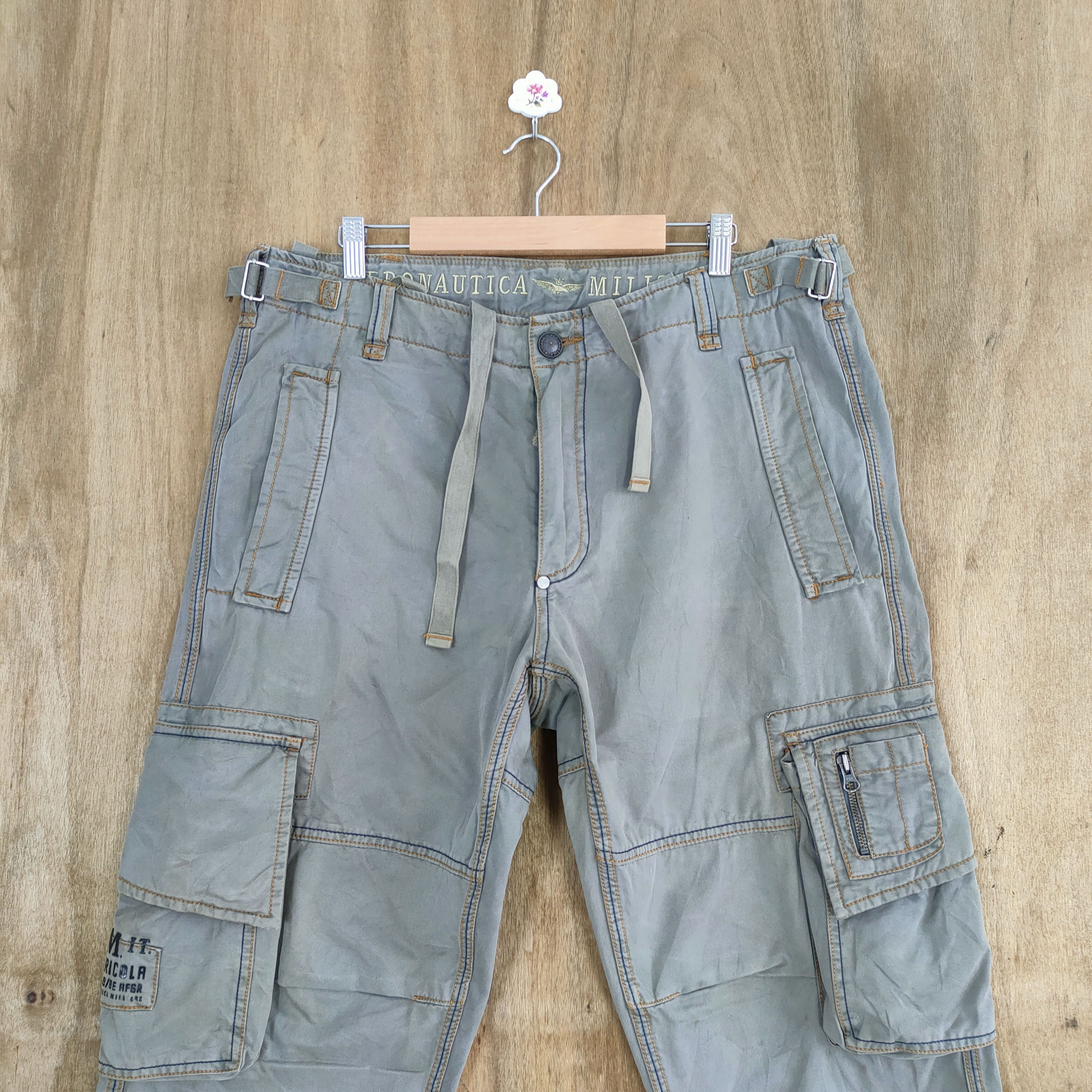 Aeronautica Militare MILITARY FADED STAIN BAGGY CARGO PANTS #1 Size US 36 / EU 52 - 2 Thumbnail