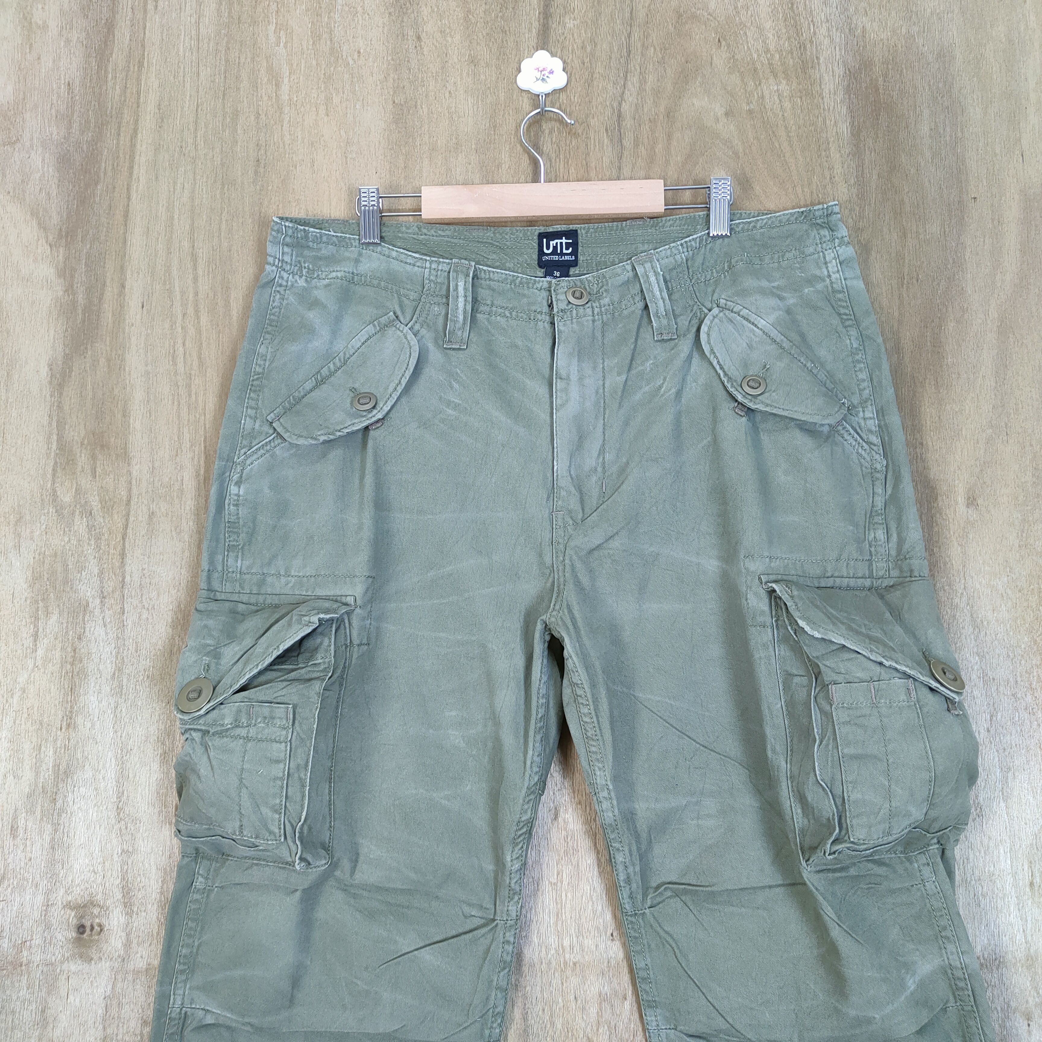 Japanese Brand × Vintage #1 VINTAGE UNITED LABEL FADED CARGO PANTS Size US 38 / EU 54 - 2 Thumbnail