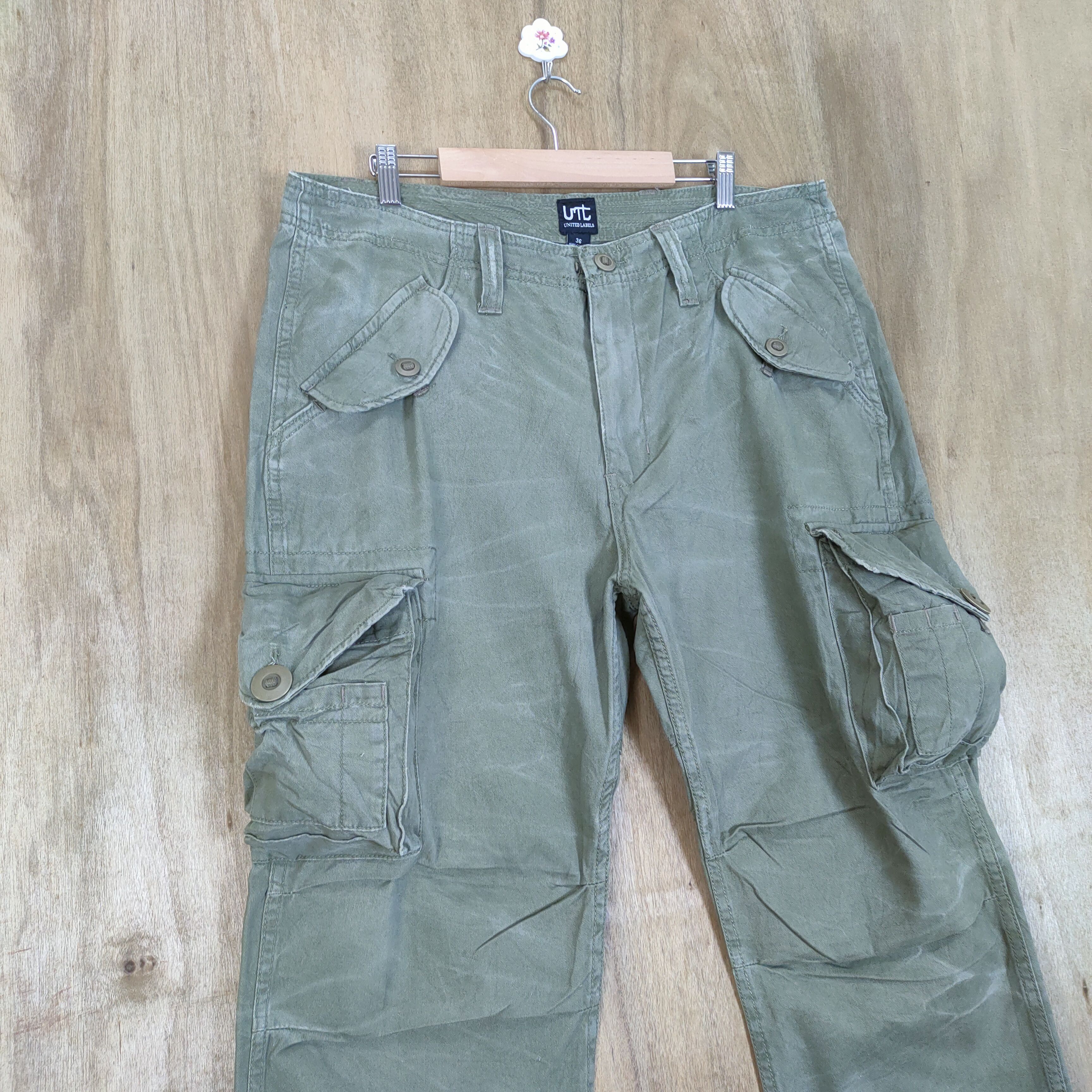 Japanese Brand × Vintage #1 VINTAGE UNITED LABEL FADED CARGO PANTS Size US 38 / EU 54 - 4 Thumbnail