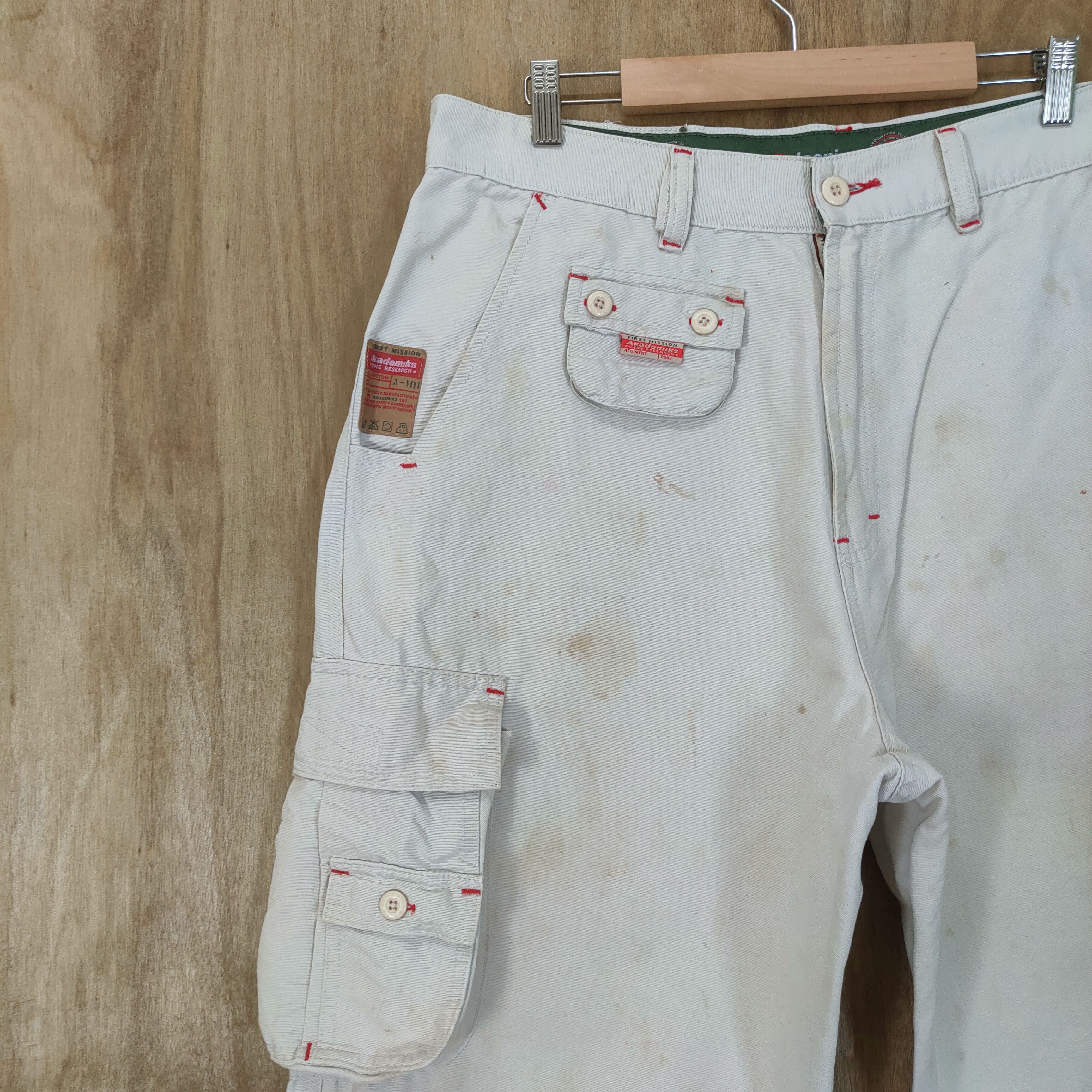Akademiks #1 AKADEMIKS FADED WHITE YELLOW CARGO PANTS Size US 36 / EU 52 - 6 Thumbnail