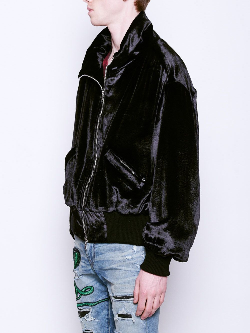 Amiri Velvet Puffer Bomber Jacket Size US L / EU 52-54 / 3 - 9 Thumbnail