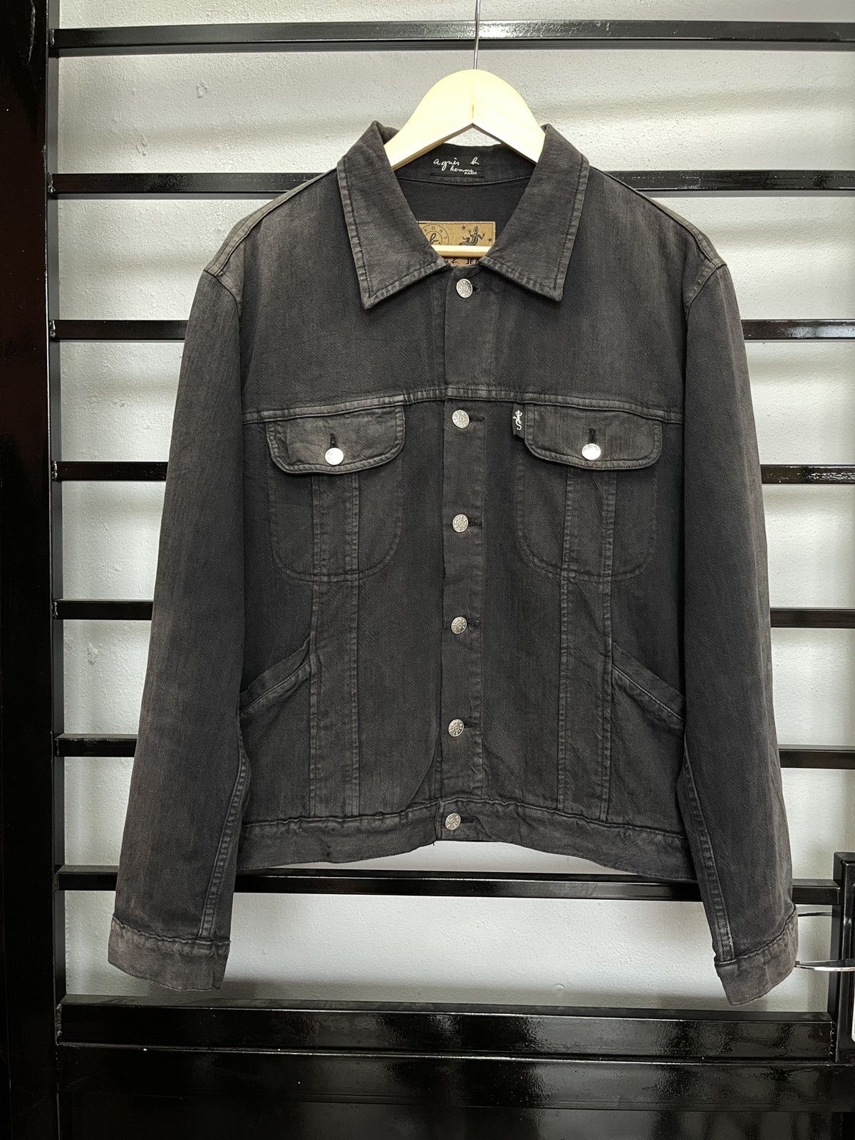 Agnes. b Faded Black Trucker Jacket