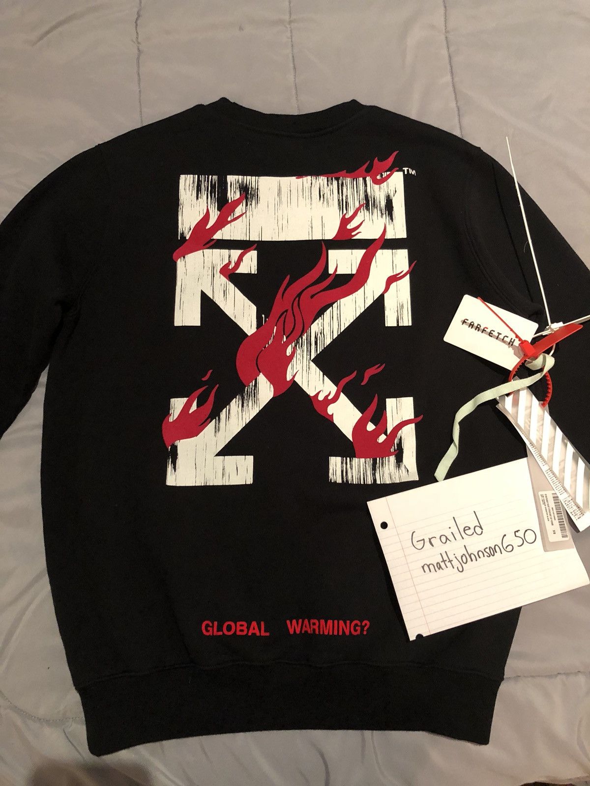 Off white clearance global warming crewneck