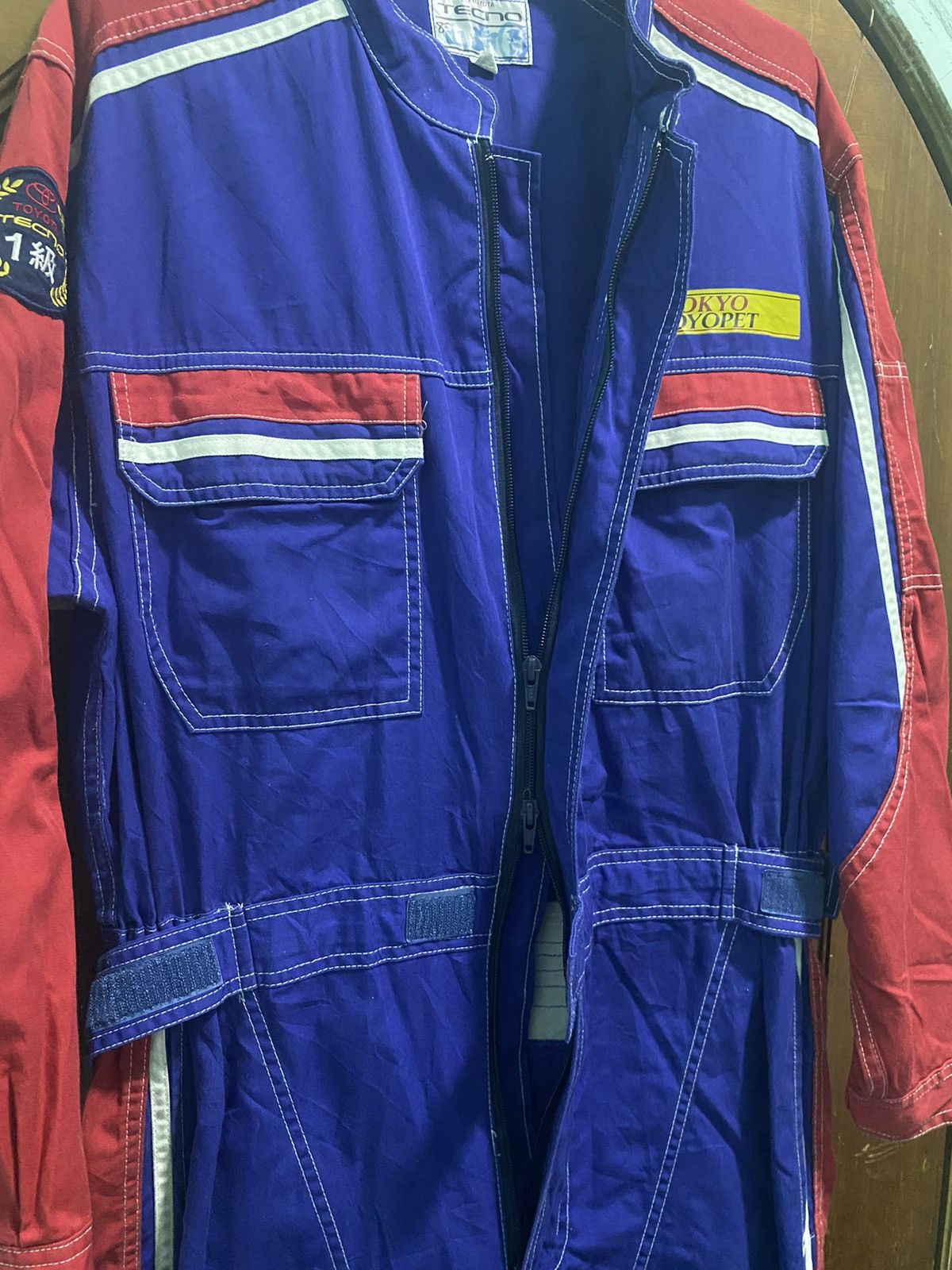 Japanese Brand × Vintage VTG DISTRESSED TOYOTA TECNO TOYOPET RARE ROYAL BLUE COVERALL Size US 36 / EU 52 - 7 Thumbnail